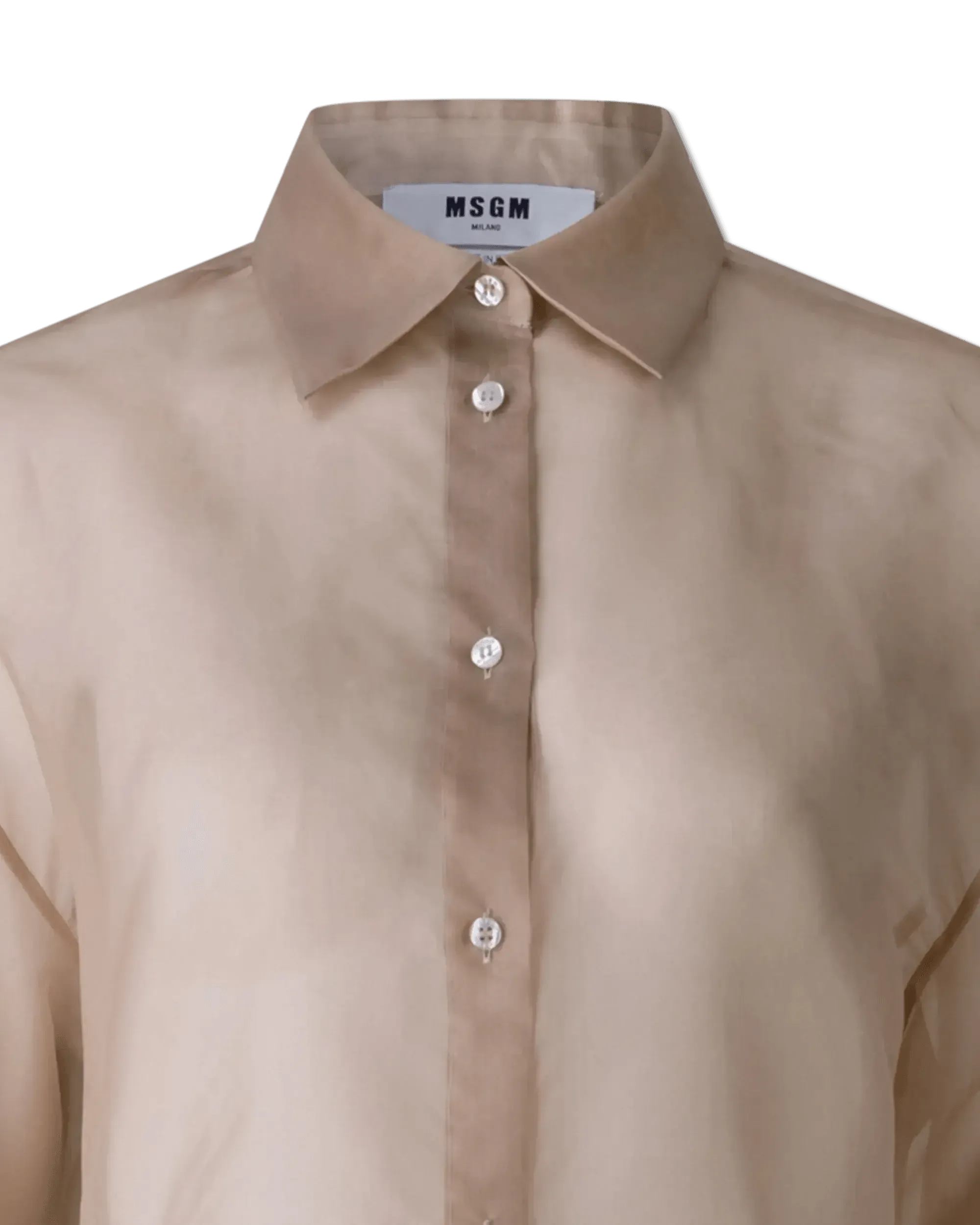 Sheer Button Up Silk Shirt - DIHSAN