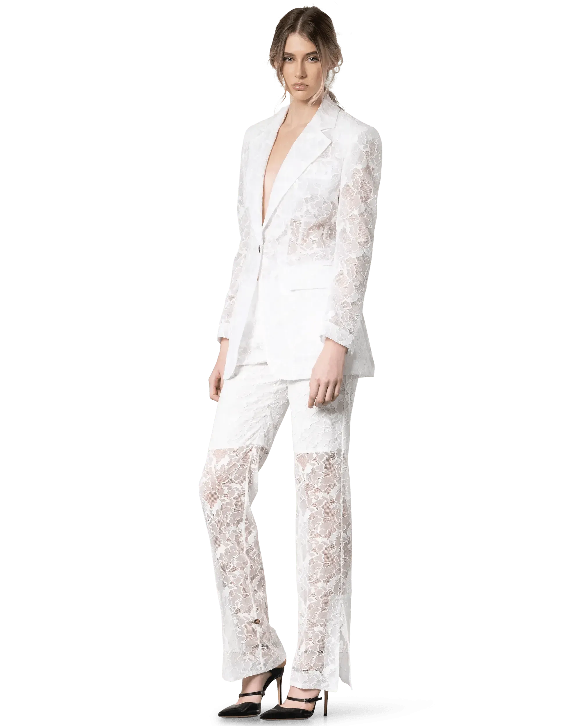 Lace Straight Leg Pants - DIHSAN