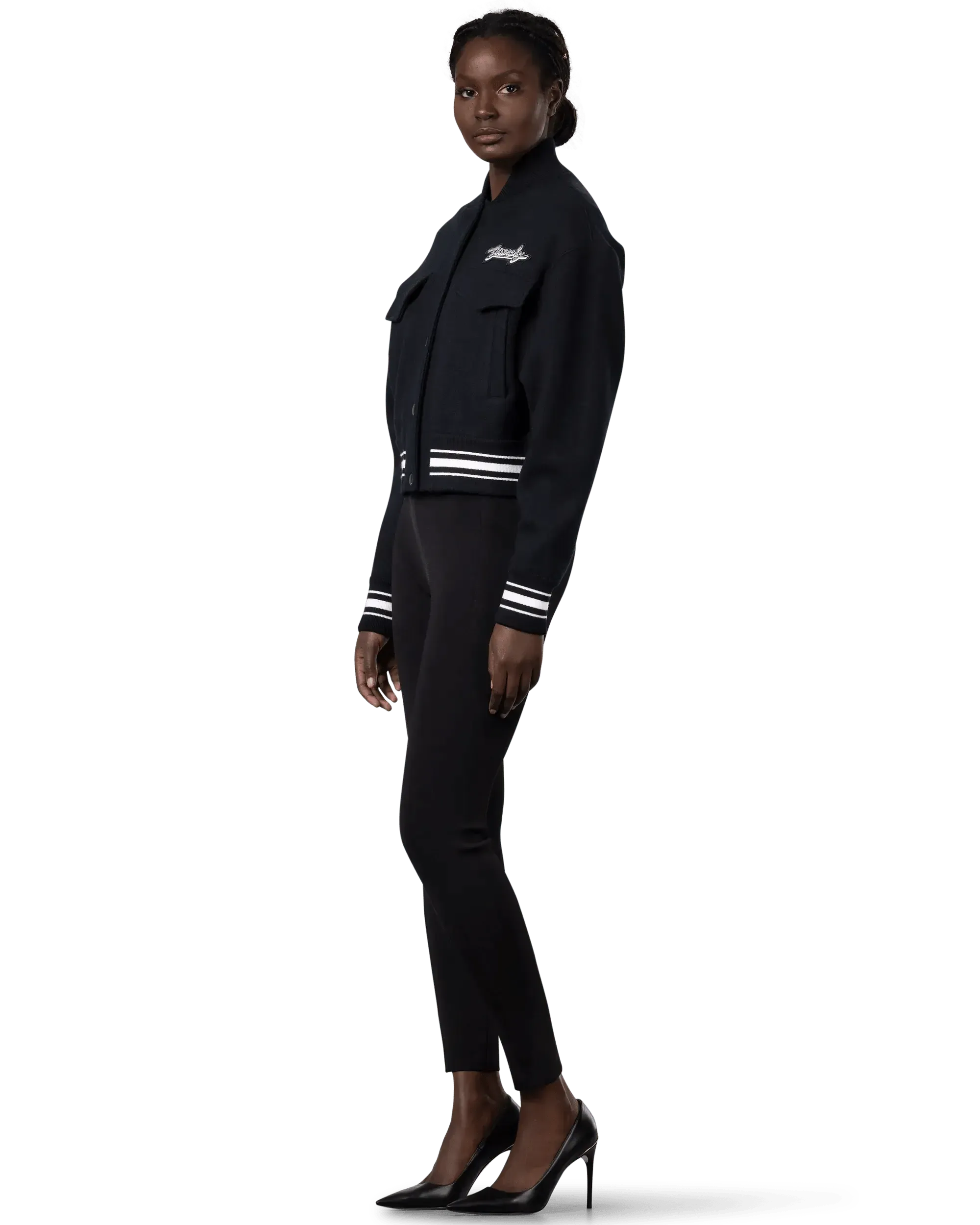 Cropped Outerwear Bomber Jacket - DIHSAN