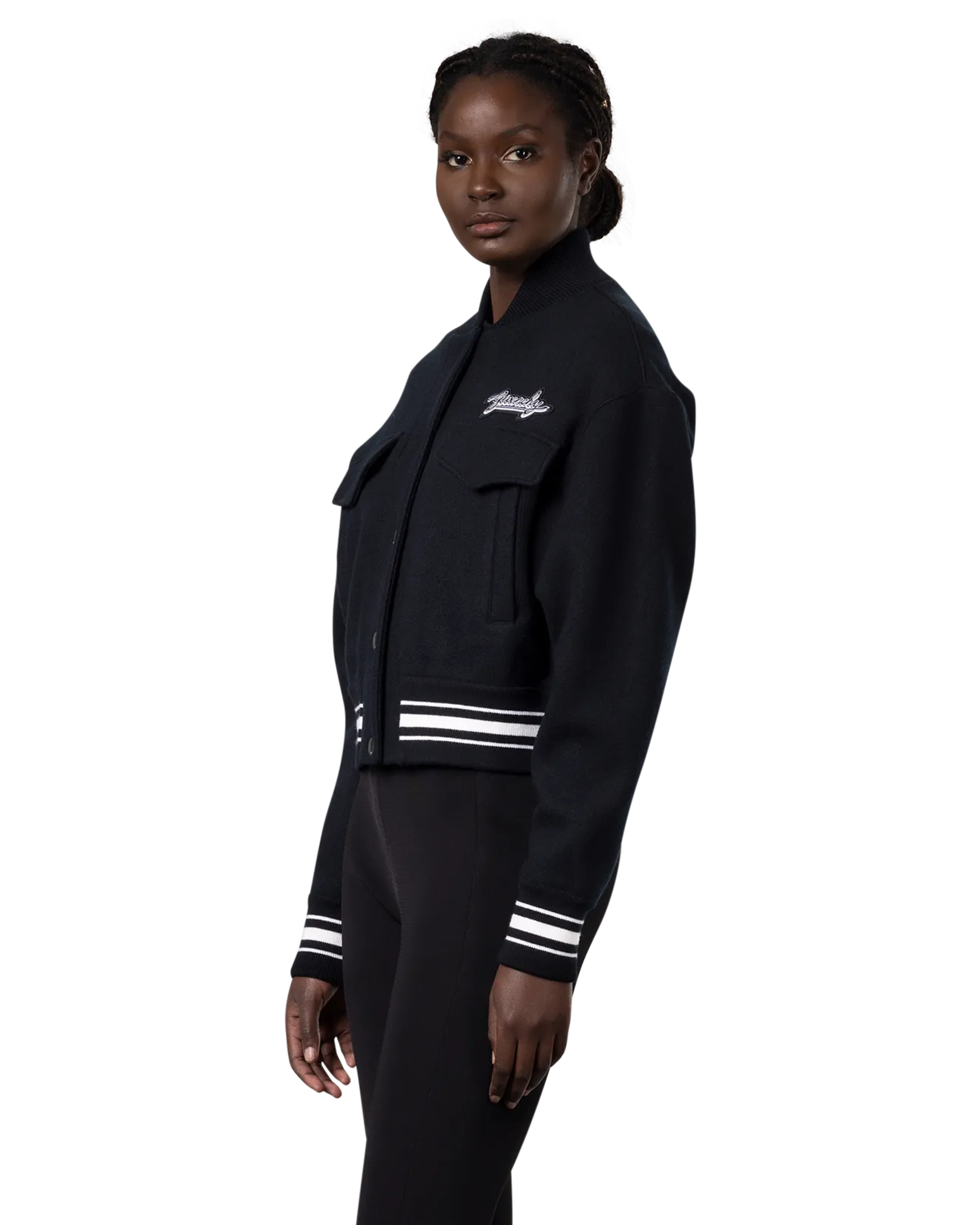 Cropped Outerwear Bomber Varsity Jacket