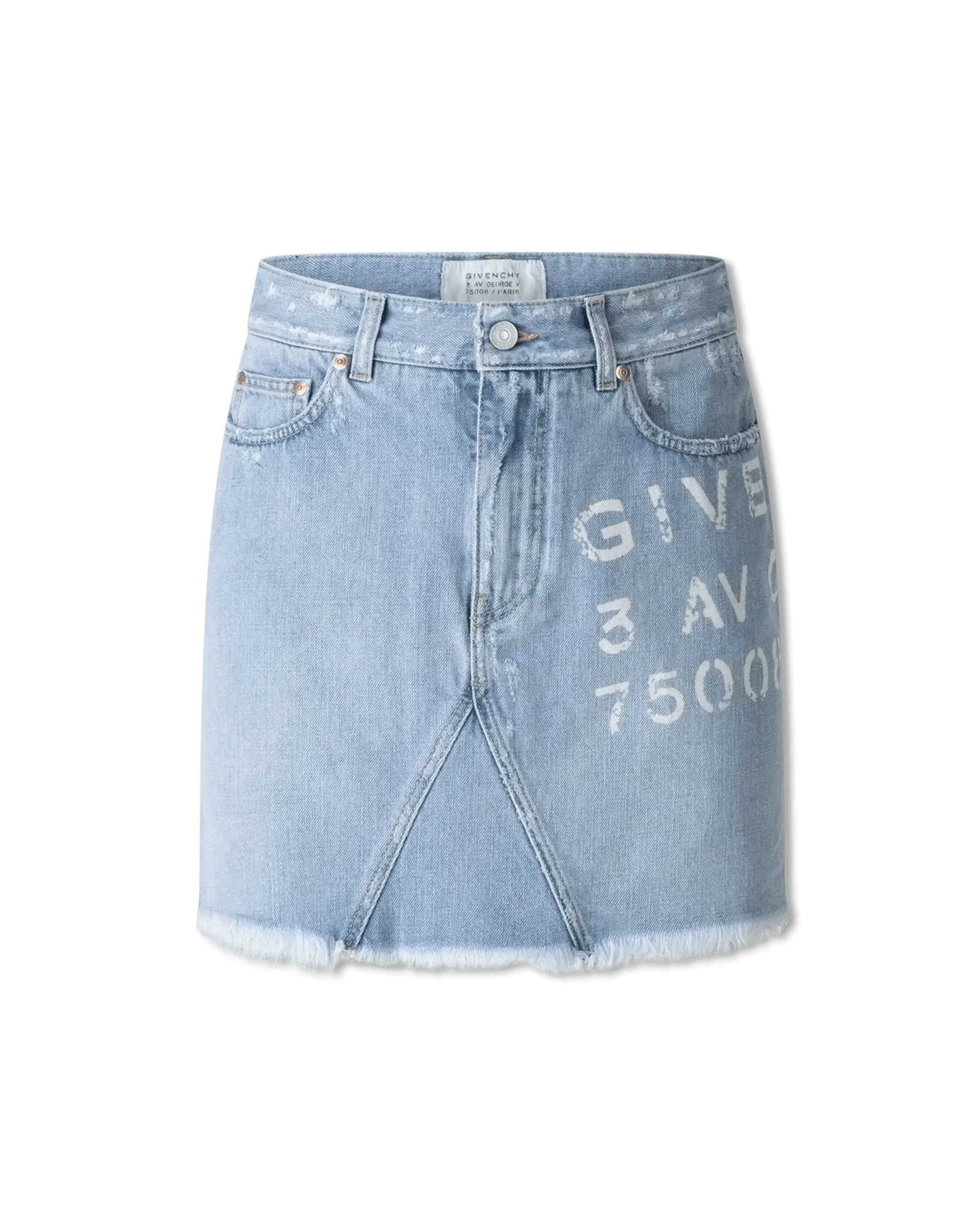 Denim Mini Skirt With Logo - DIHSAN