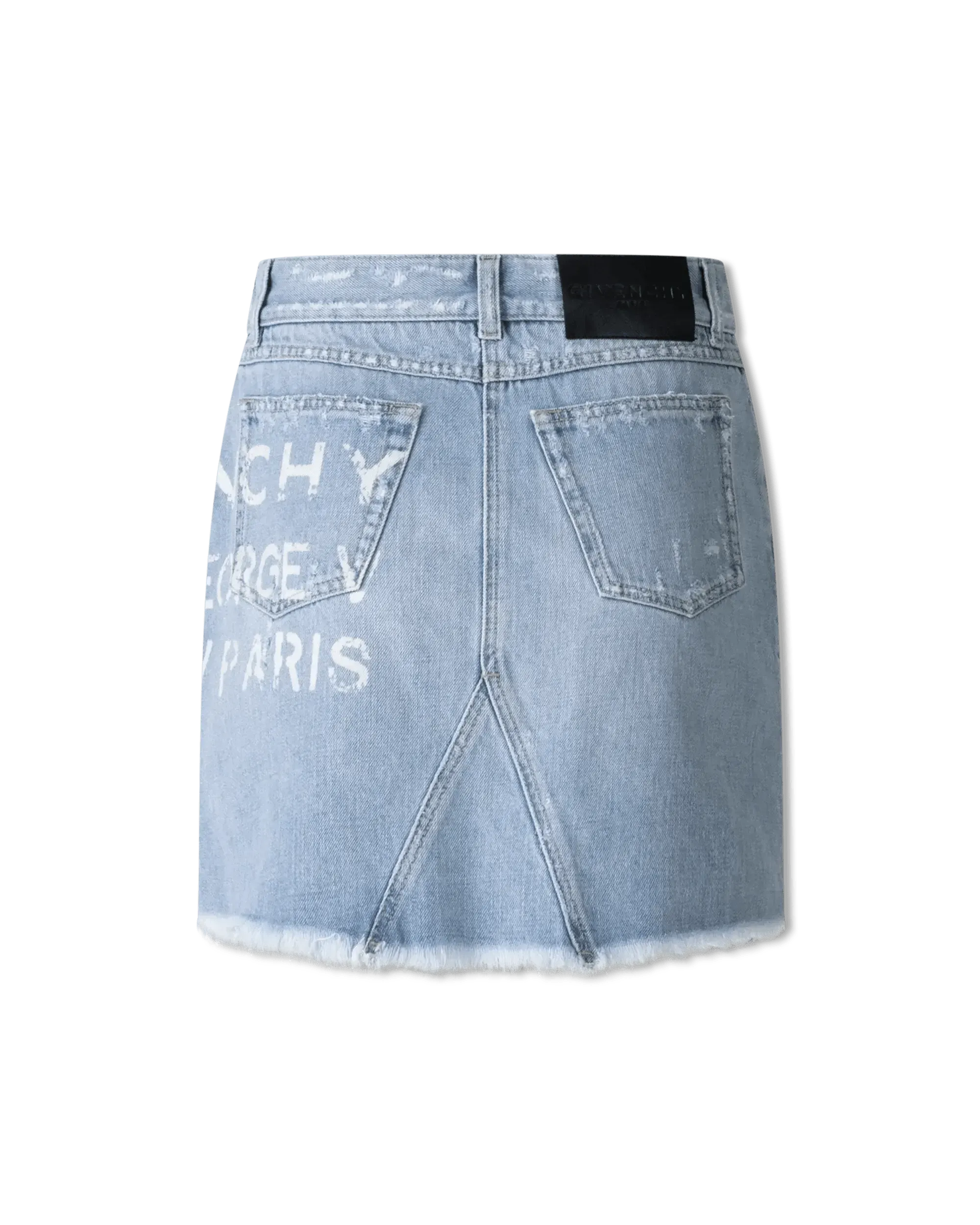 Denim Mini Skirt With Logo - DIHSAN