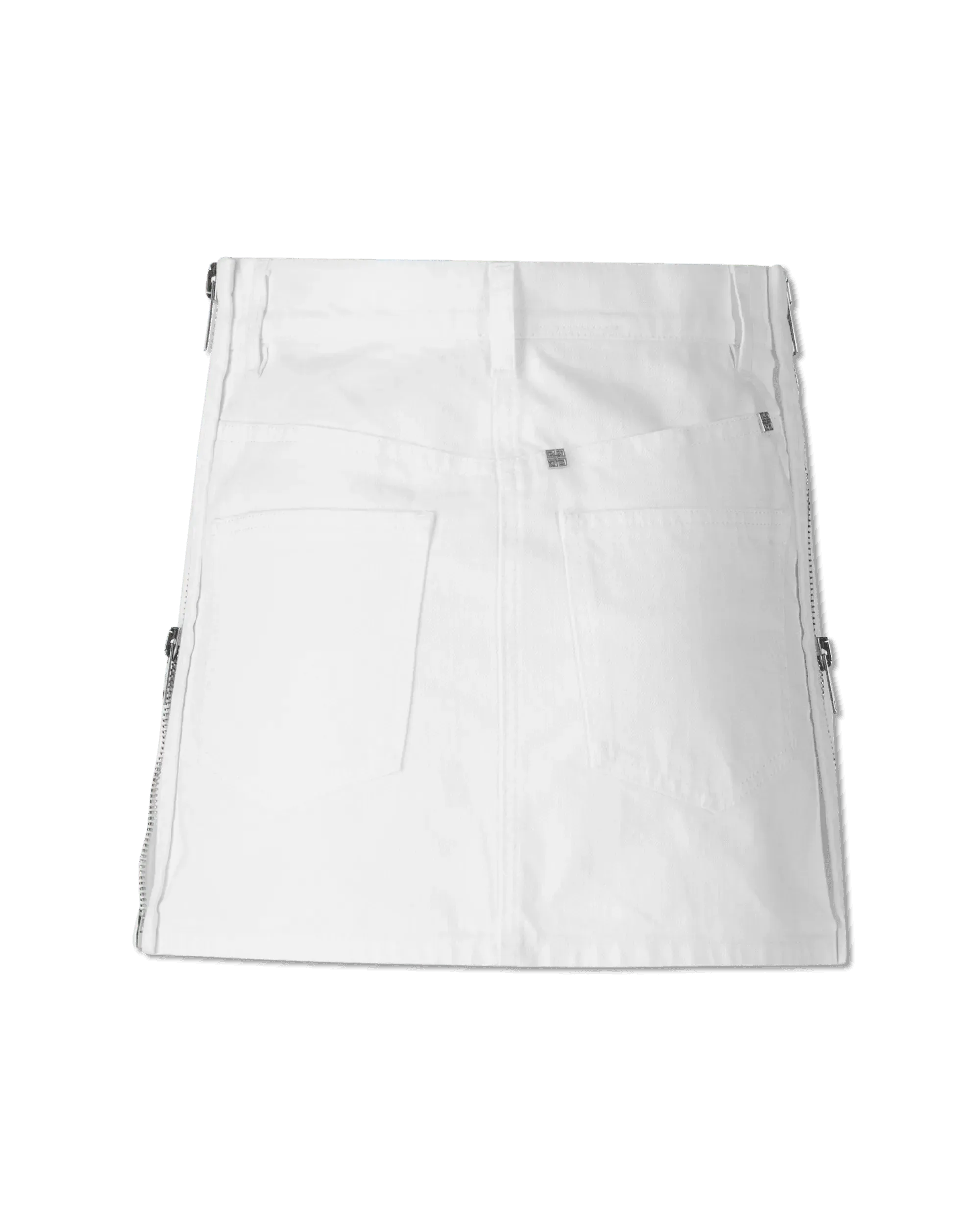 Denim Mini Skirt With Zipper Detail - DIHSAN