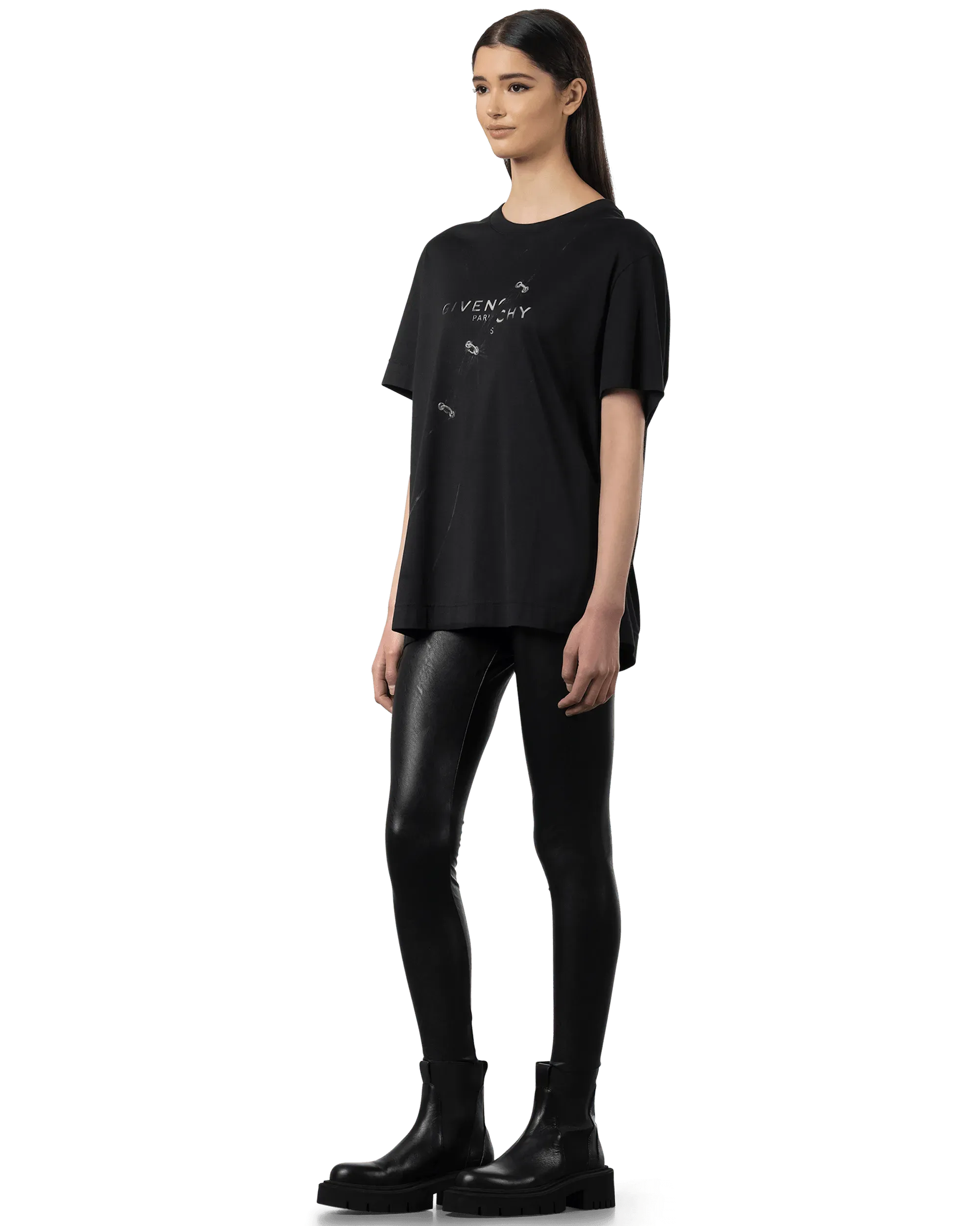 Pin Detail Short Sleeve T-Shirt - DIHSAN