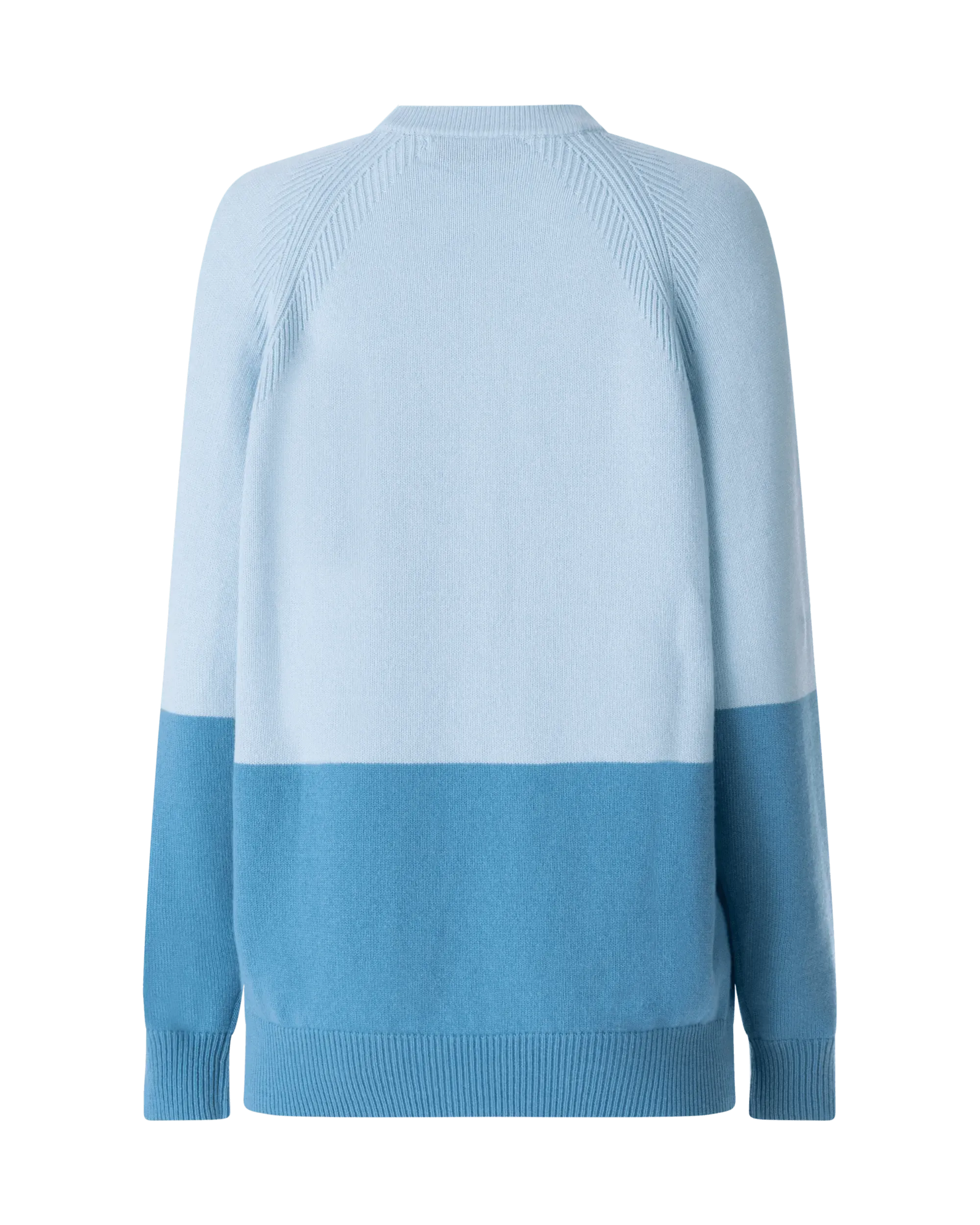 Two-Tone Cashmere Crewneck Sweater - DIHSAN