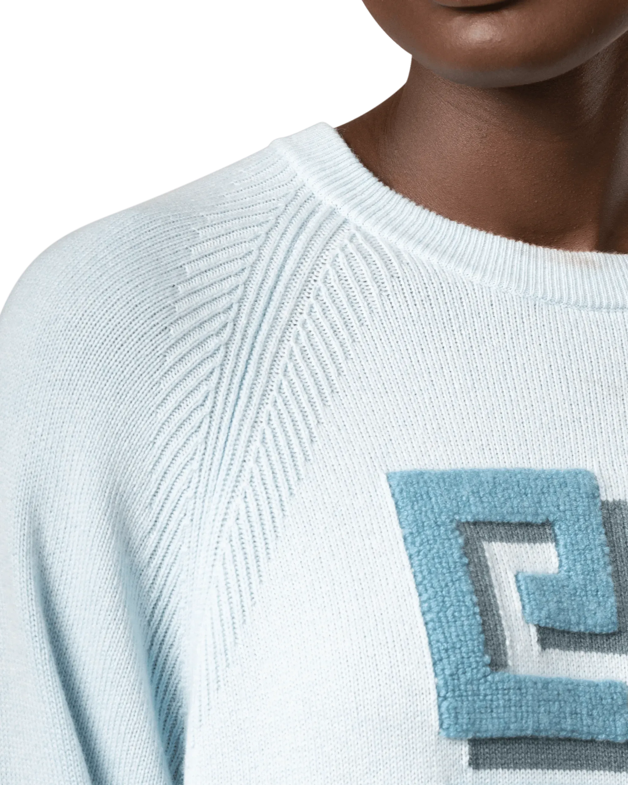 Two-Tone Cashmere Crewneck Sweater - DIHSAN