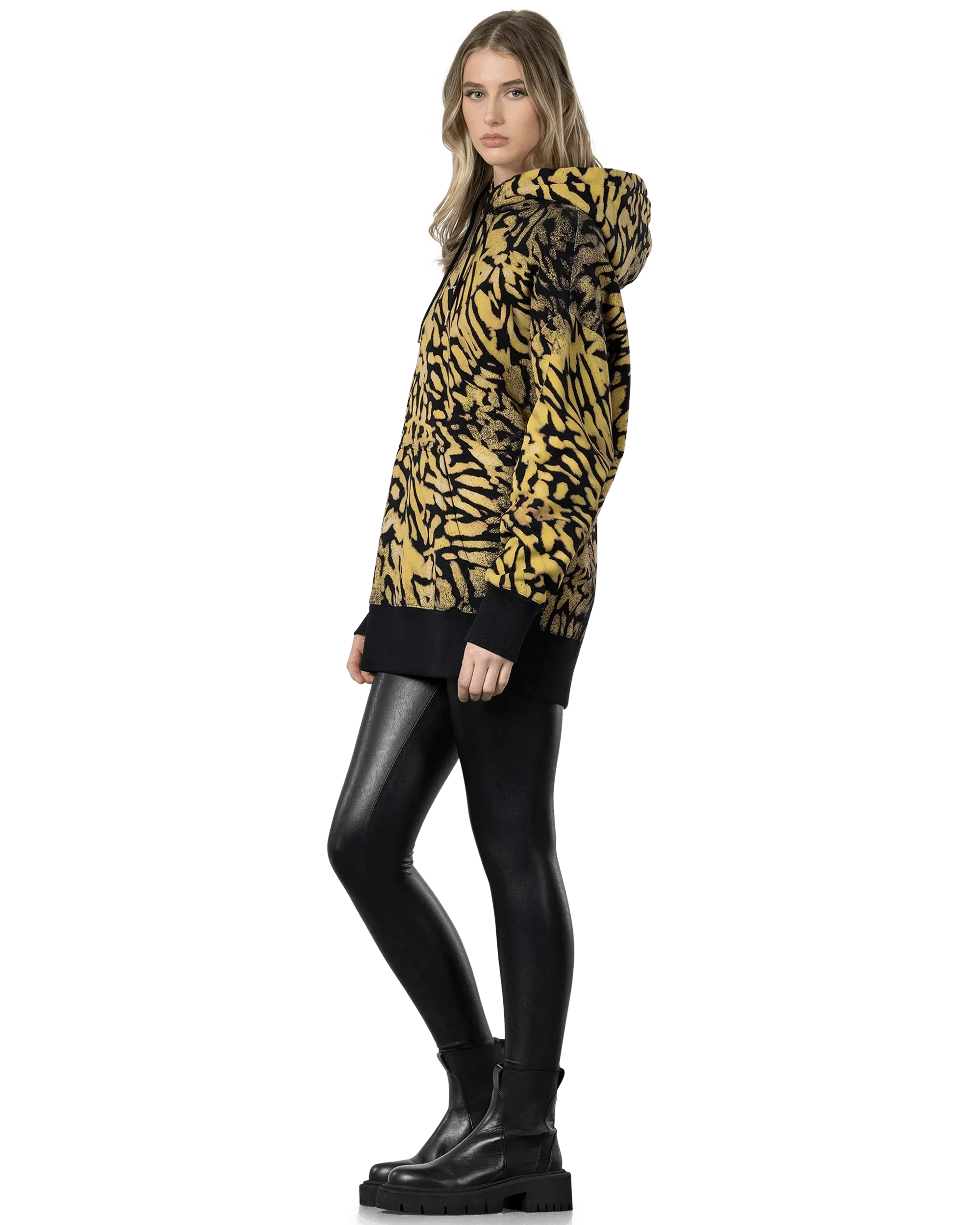 Oversized Leopard Printed Hoodie - DIHSAN