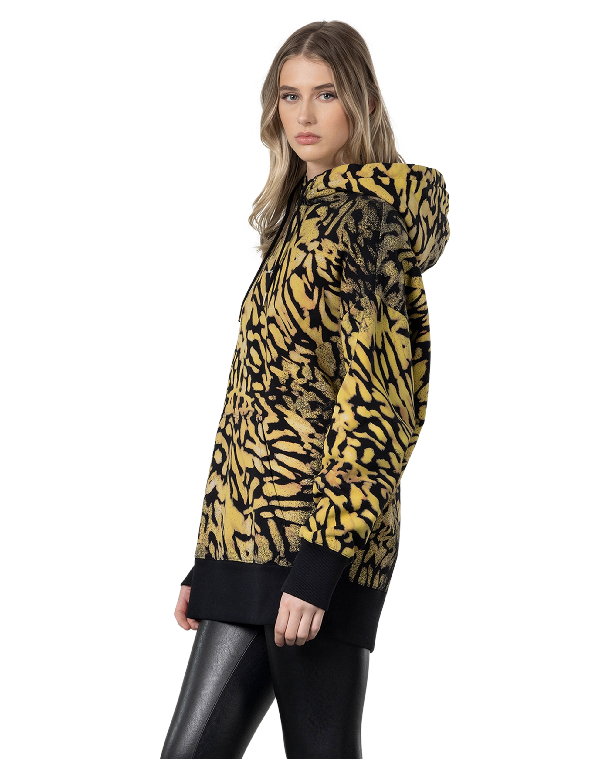 Oversized Leopard Printed Hoodie