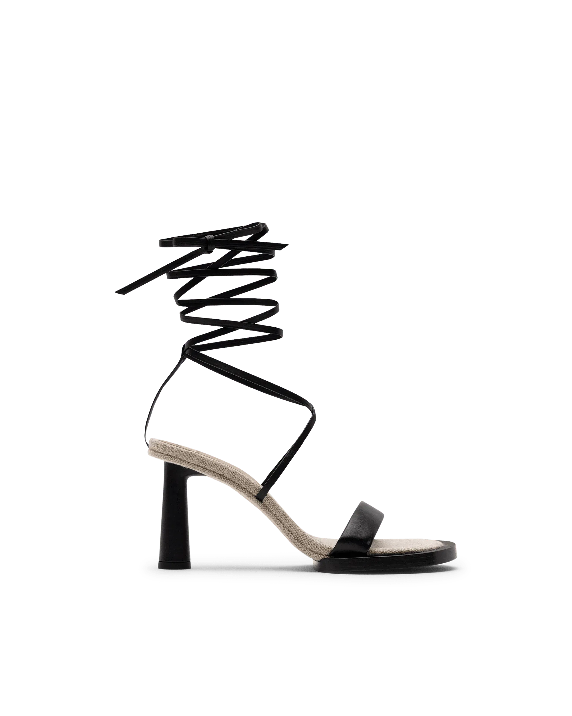 Les Carre Rond Asymmetrical Leather Sandals - DIHSAN