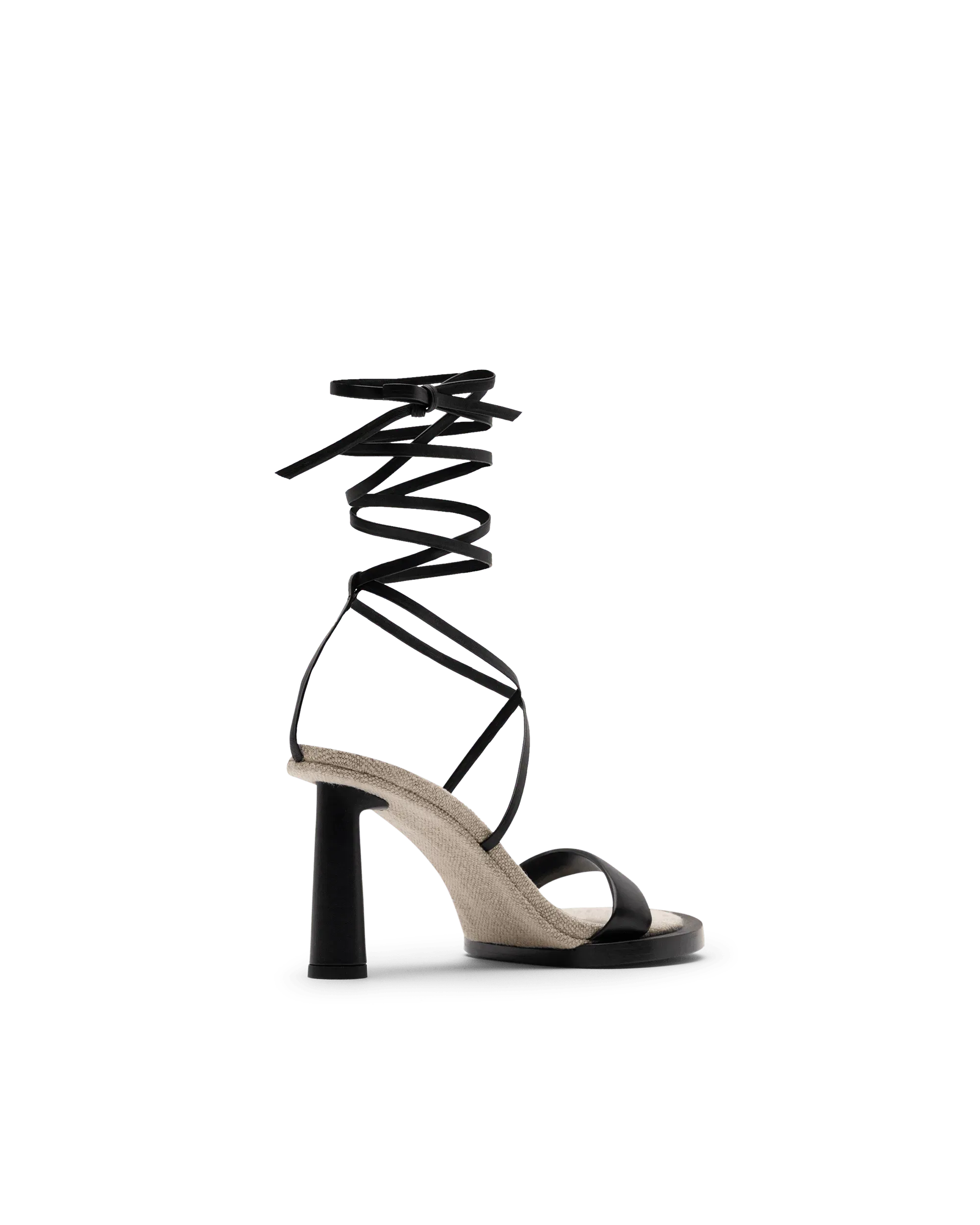 Les Carre Rond Asymmetrical Leather Sandals - DIHSAN