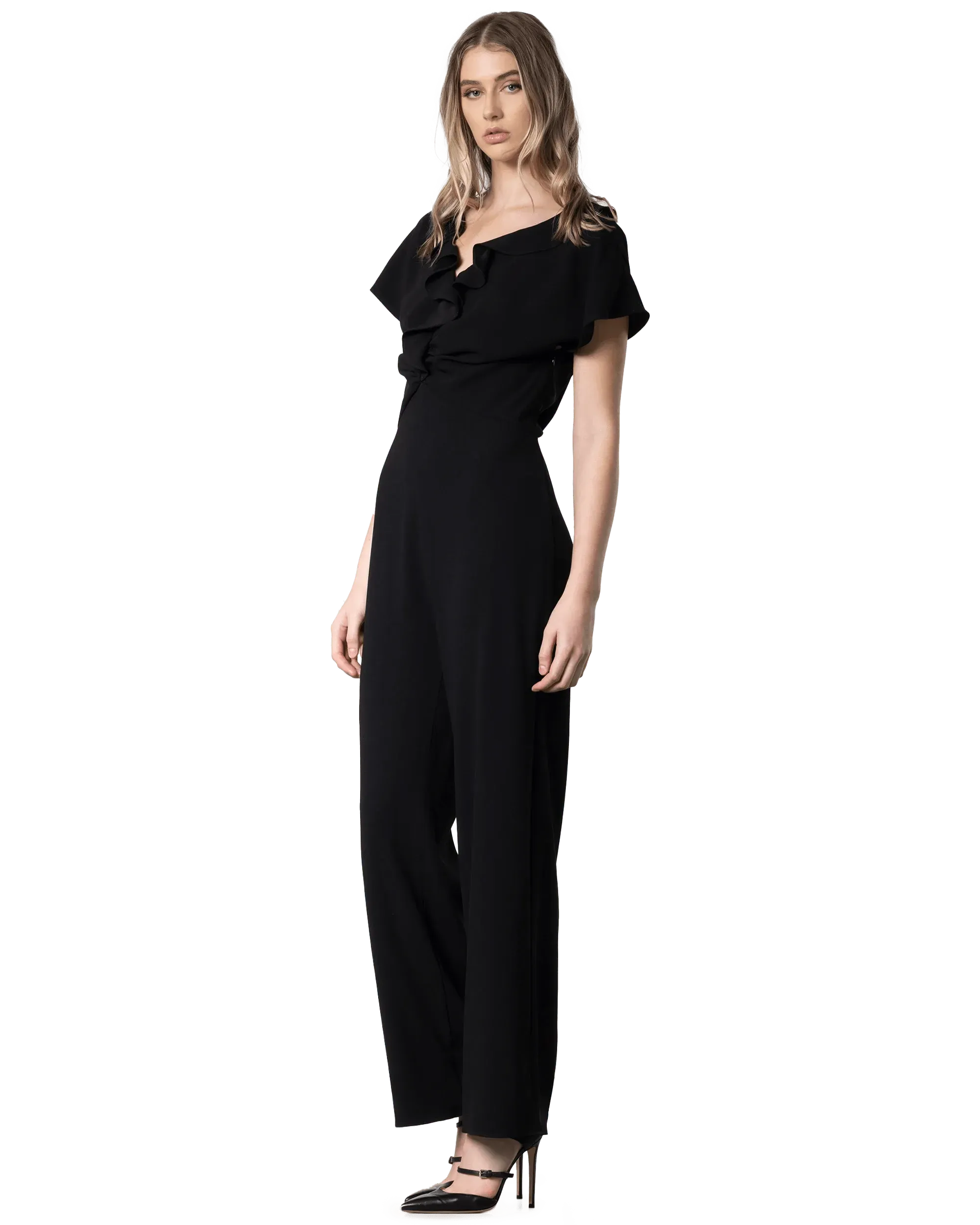 Ruffled Front Jumpsuit - DIHSAN