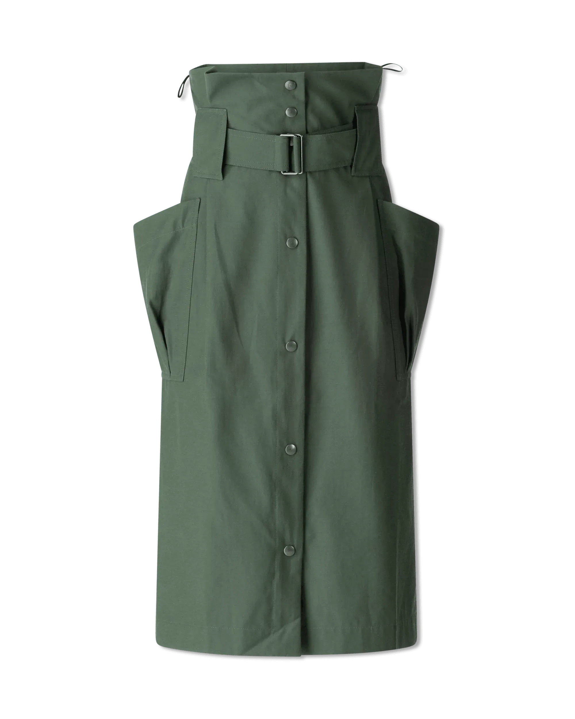 Twill Belted Midi Skirt - DIHSAN