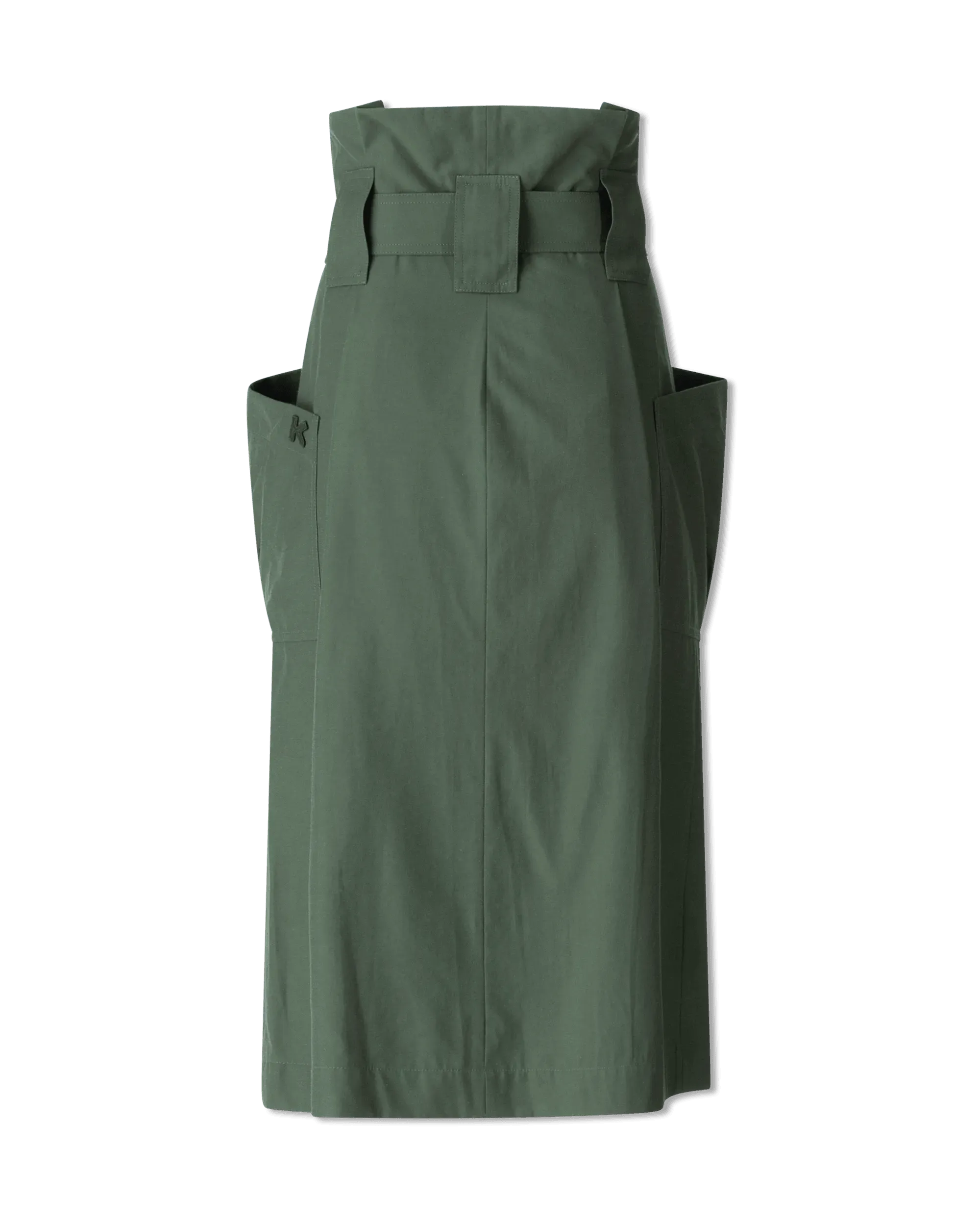 Twill Belted Midi Skirt - DIHSAN