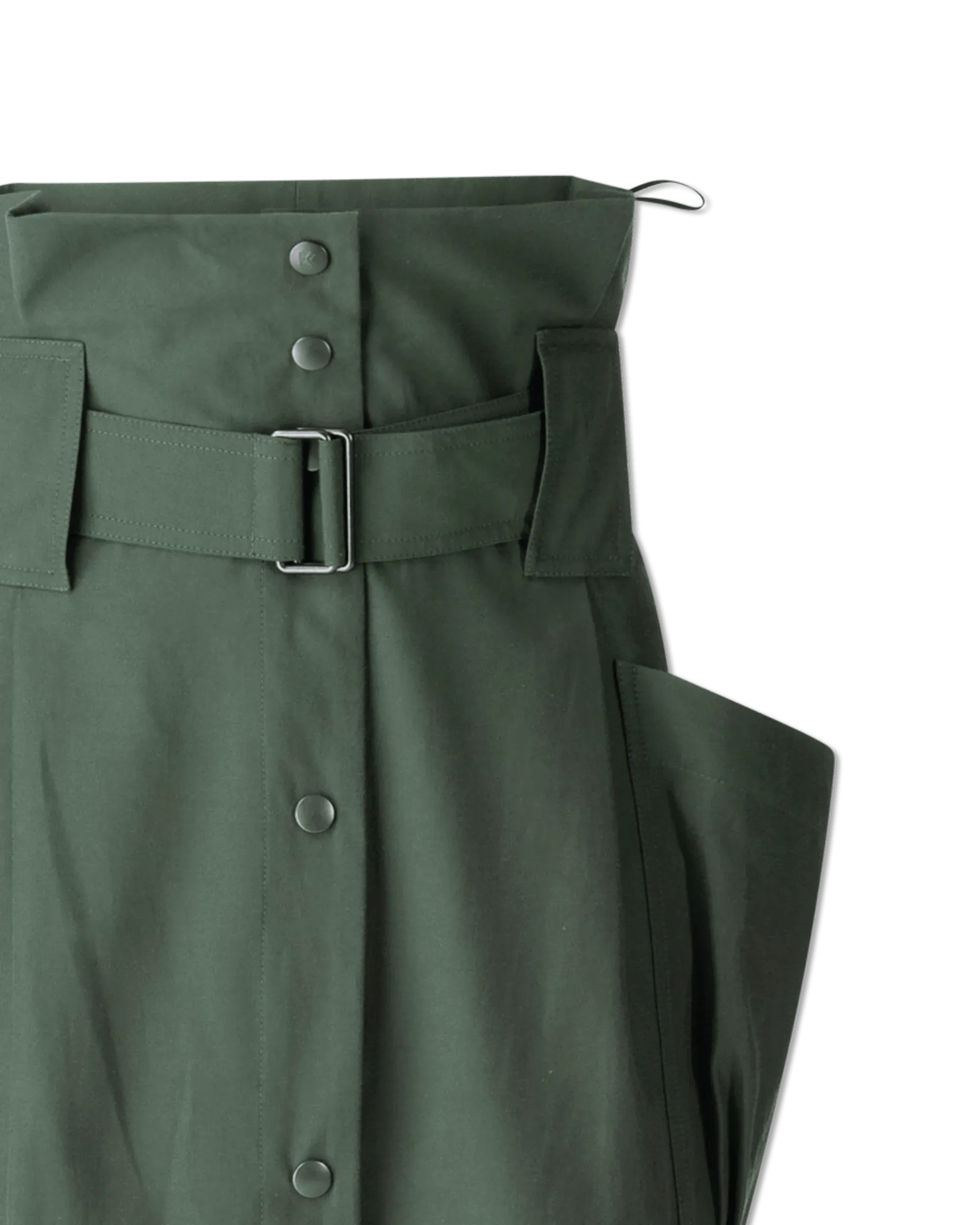 Twill Belted Midi Skirt - DIHSAN