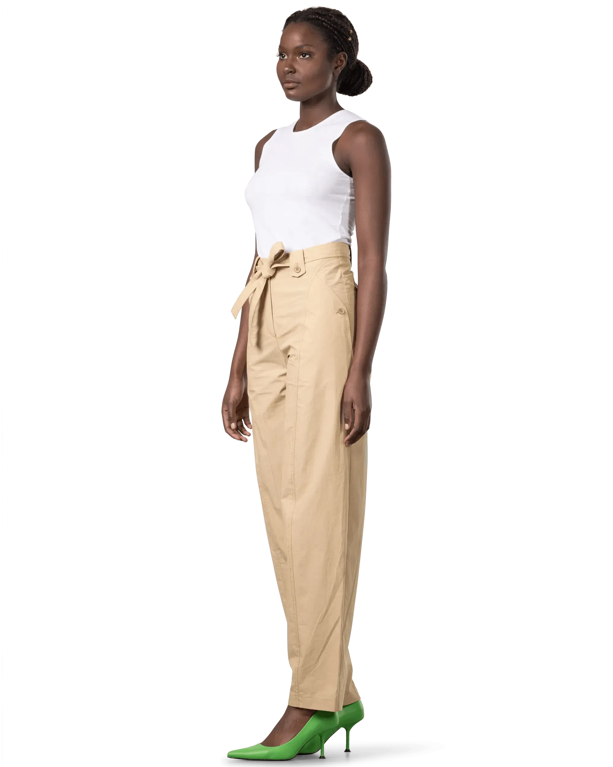 Tapered Belted Pants - DIHSAN