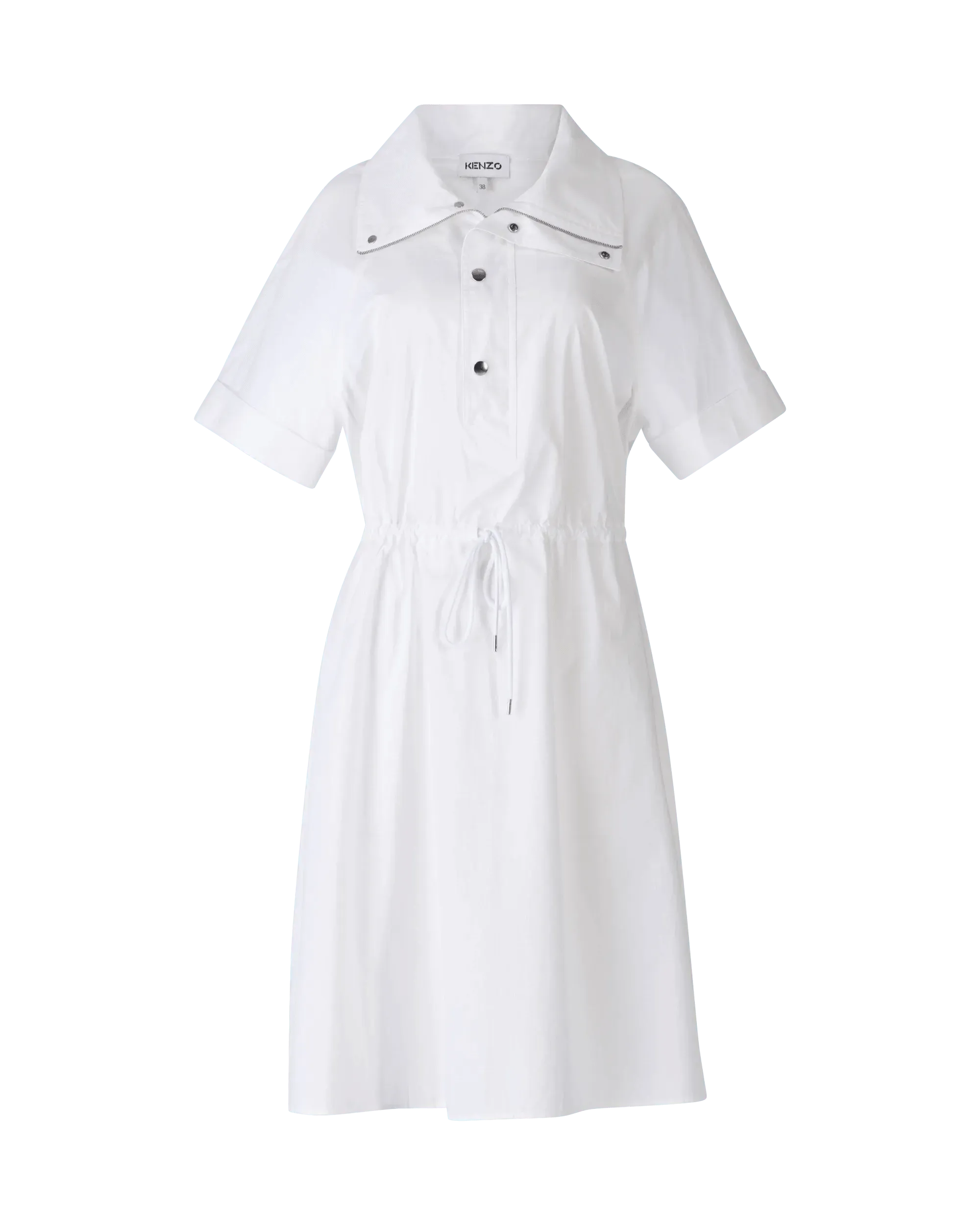 Collared Cotton Shirt Dress - DIHSAN