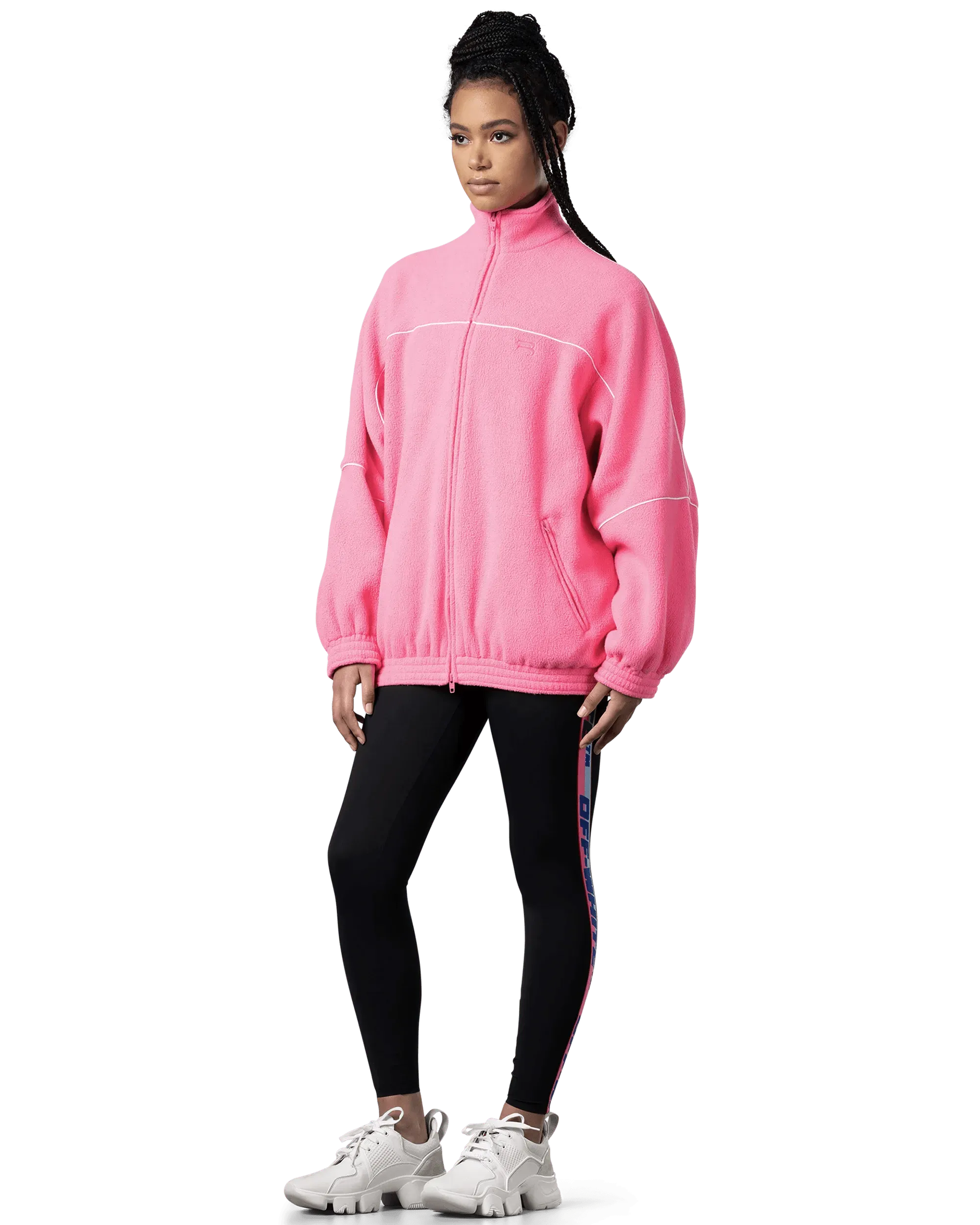 Logo Embroidered Fleece Track Jacket - DIHSAN