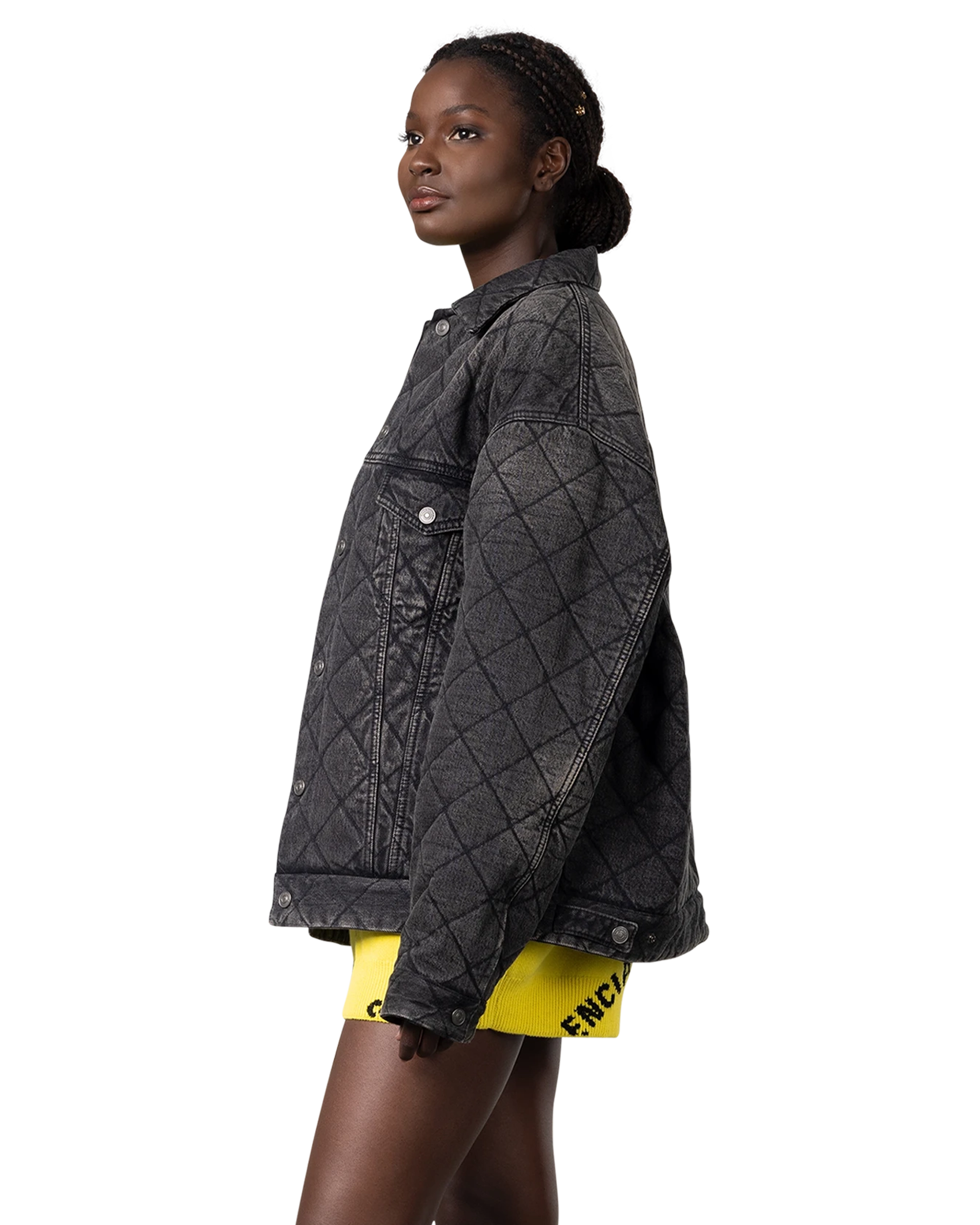 Oversized Quilted Denim Jacket