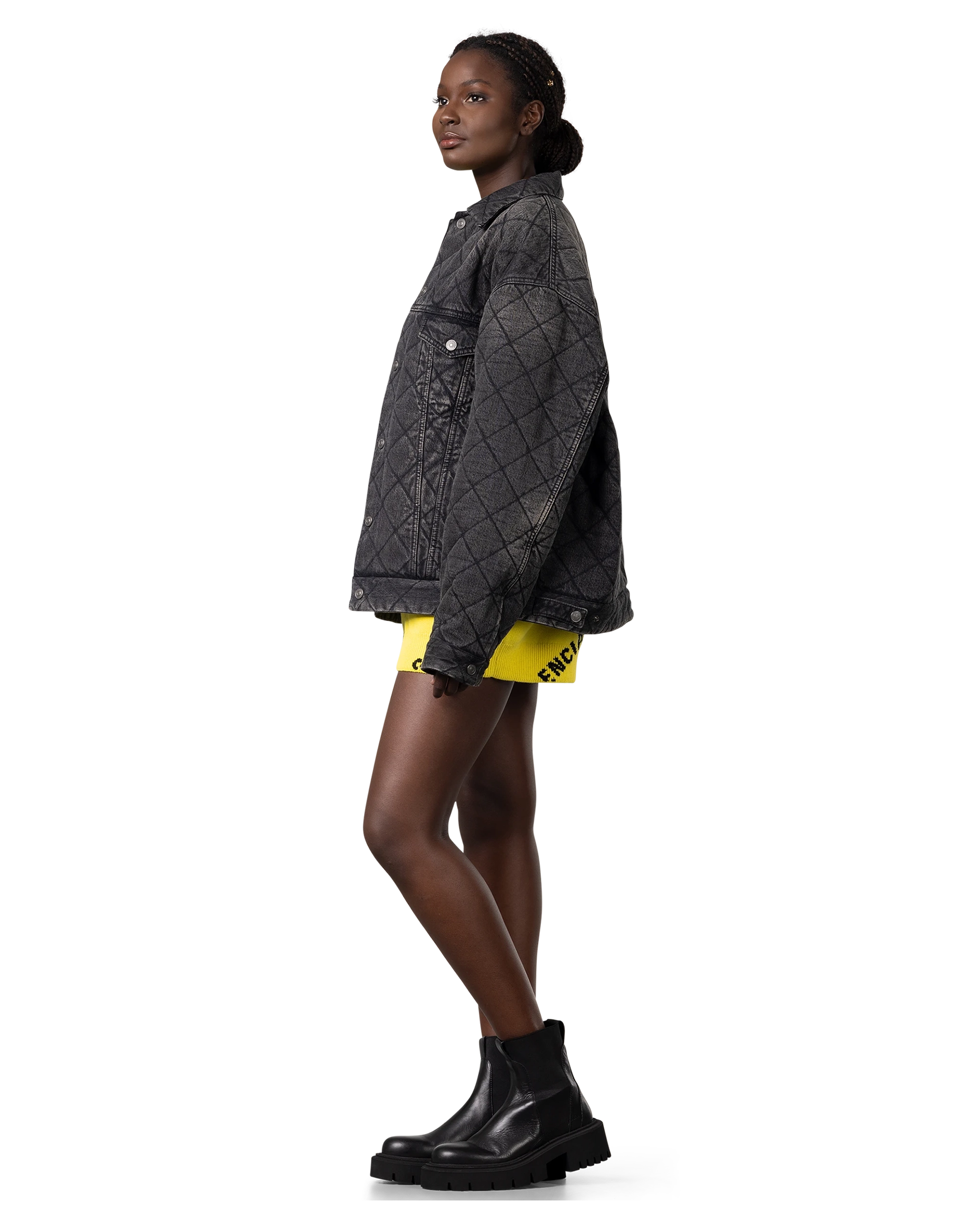 Oversized Quilted Denim Jacket