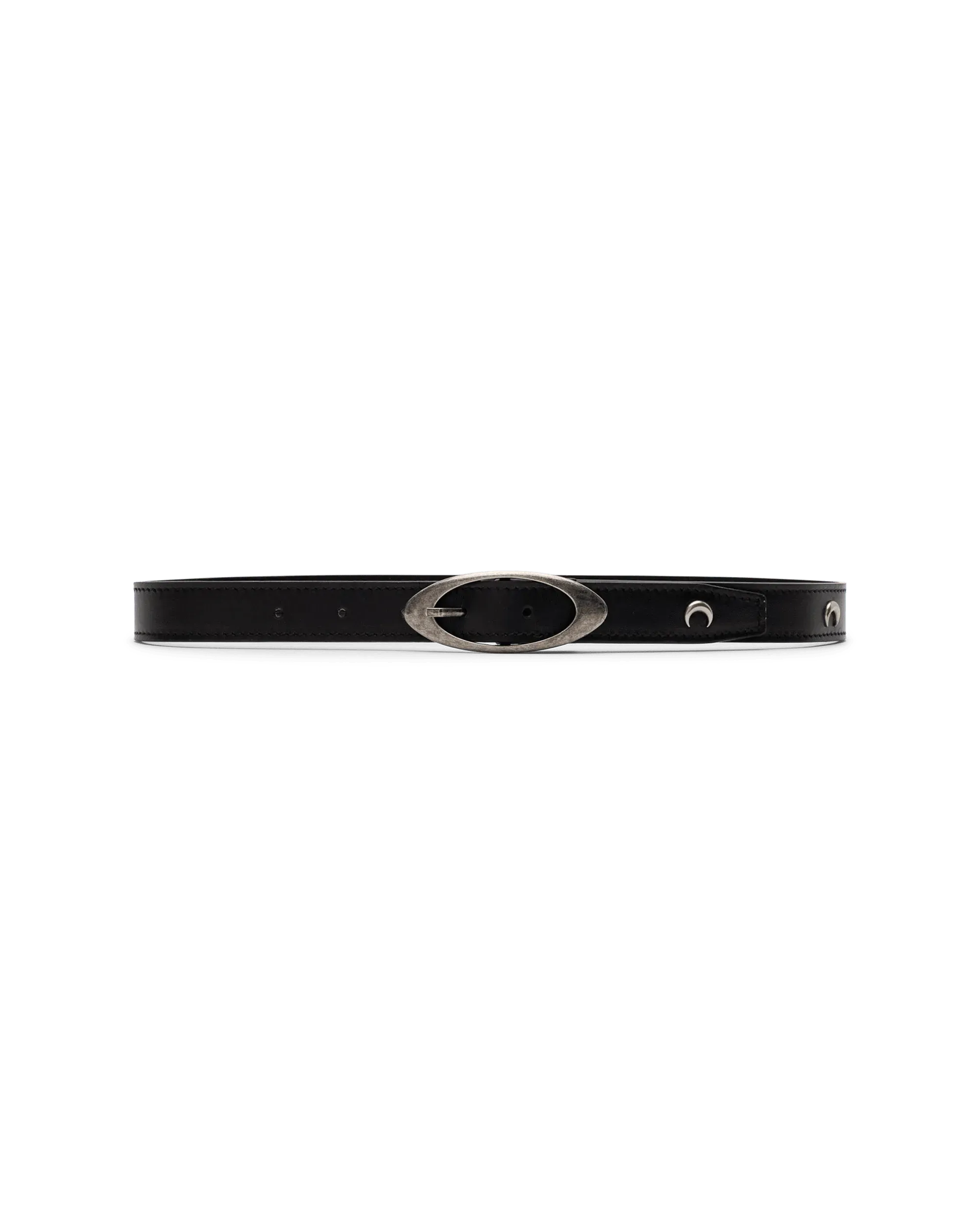 Black Calf Moon Stud Leather Belt by Marine Serre | DIHSAN