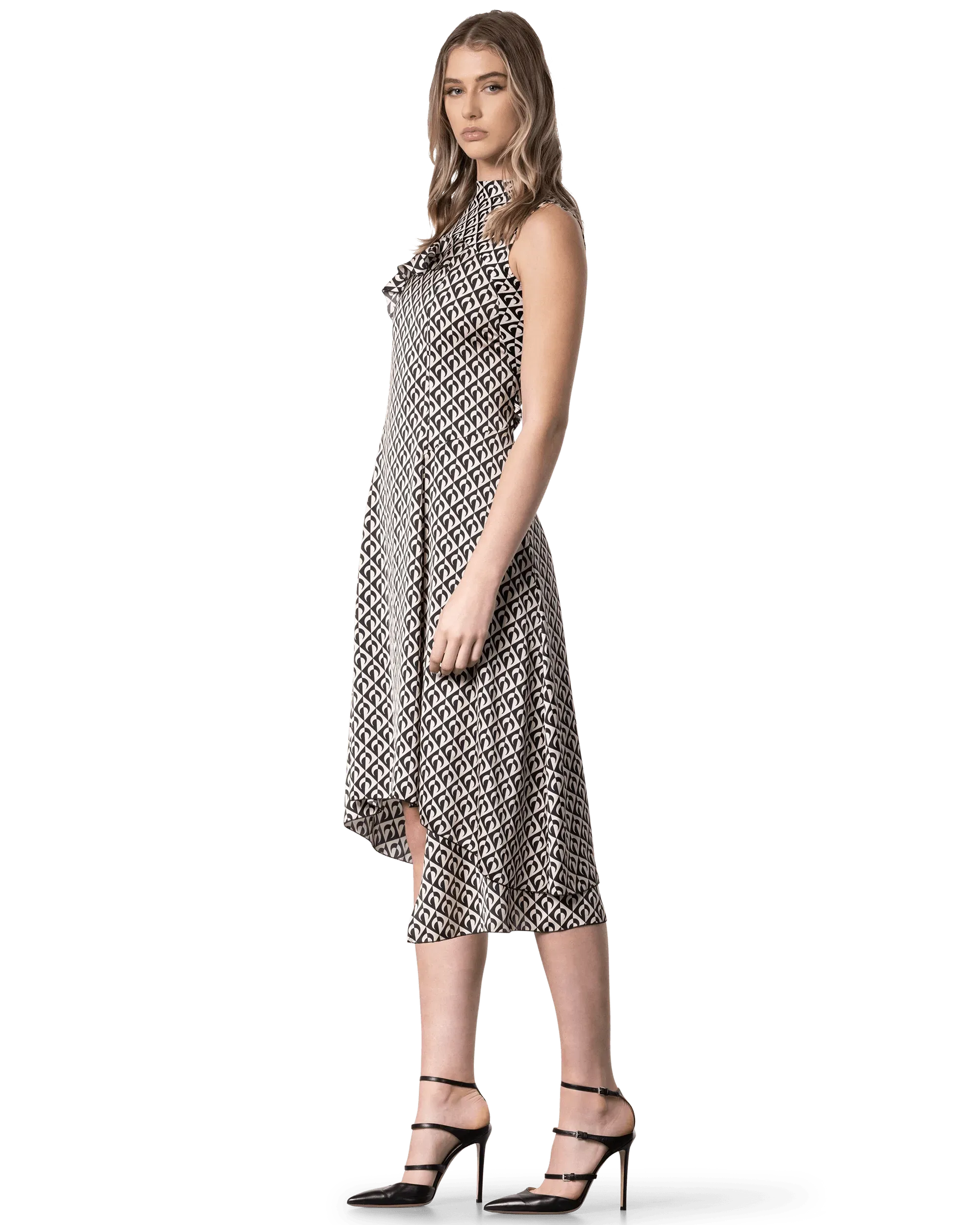 Moon Print Midi Dress - DIHSAN