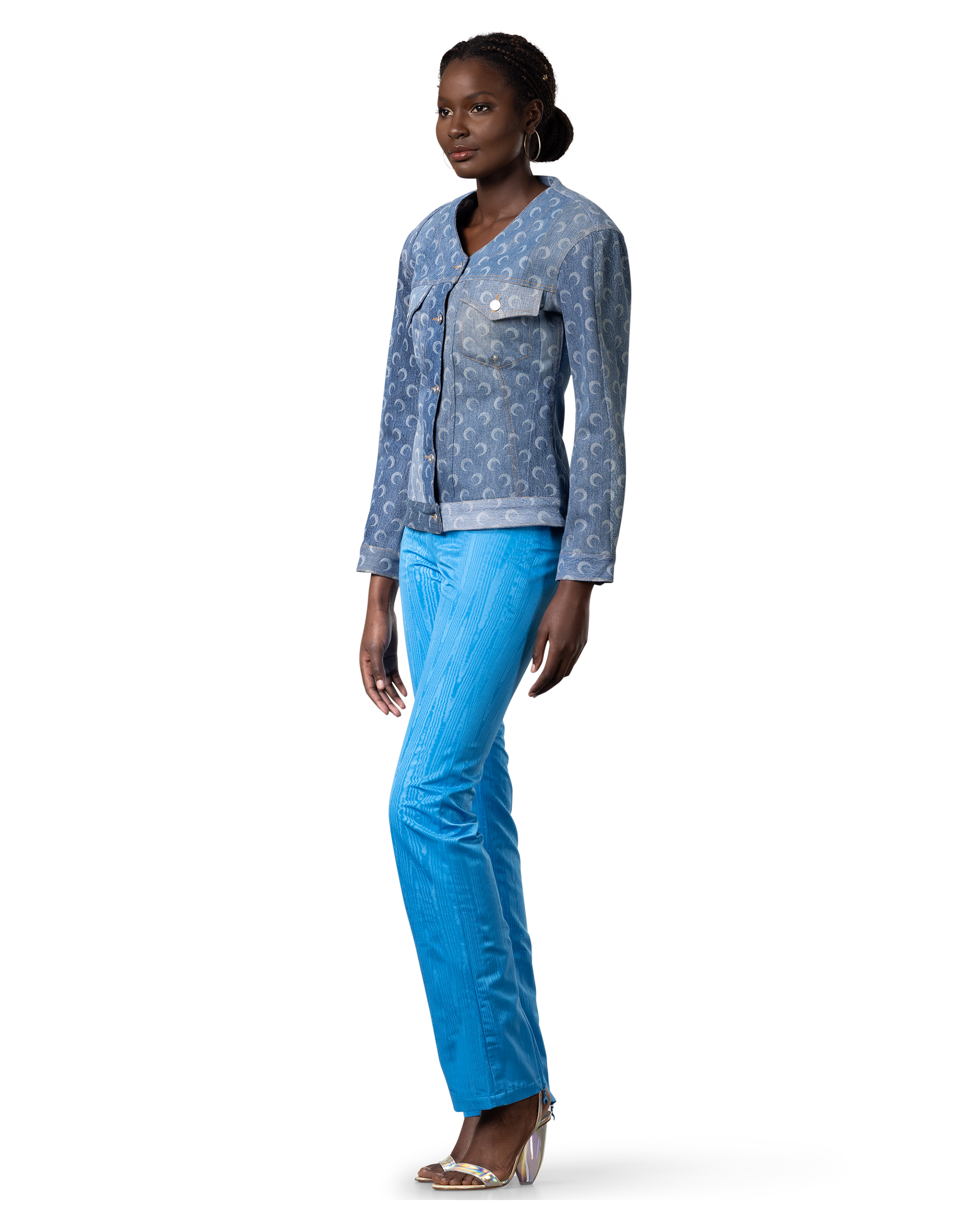 Regenerated Marine Serre Denim Jacket