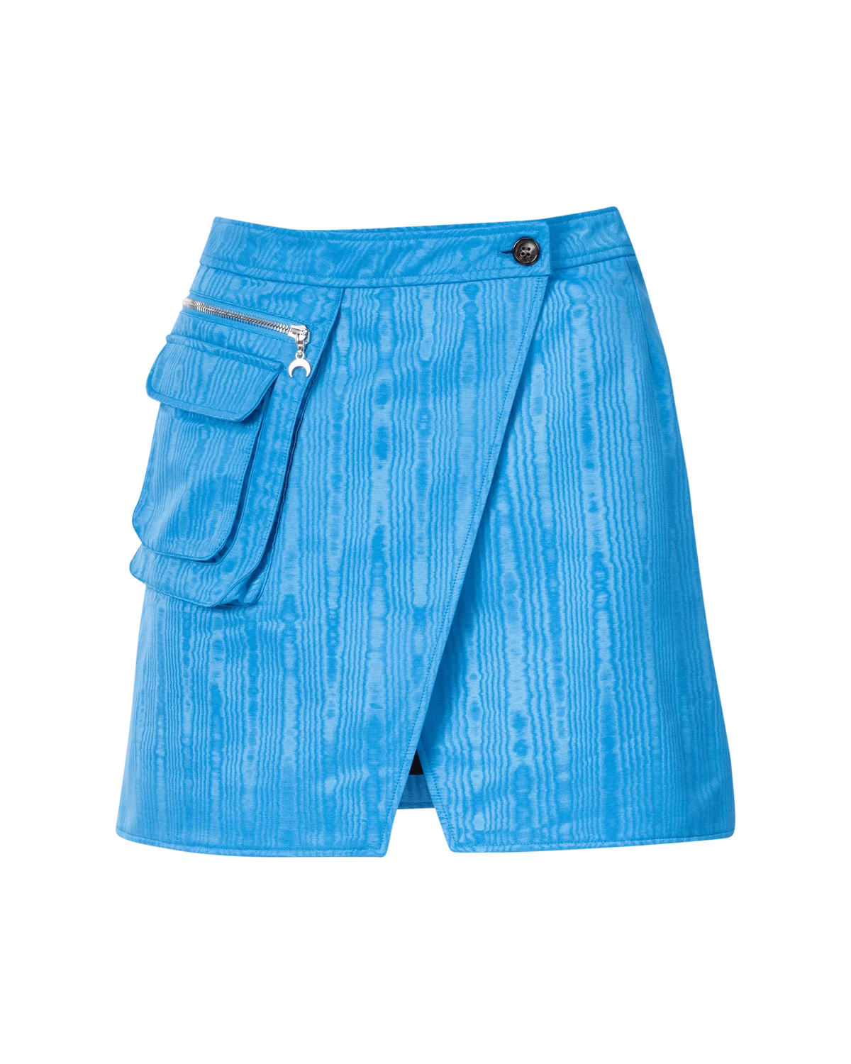 Reef Polyester Asymmetrical Blue Mini Skirt by Marine Serre | DIHSAN