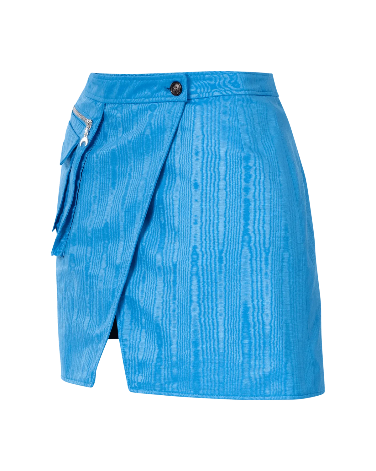 Reef Polyester Asymmetrical Blue Mini Skirt by Marine Serre | DIHSAN