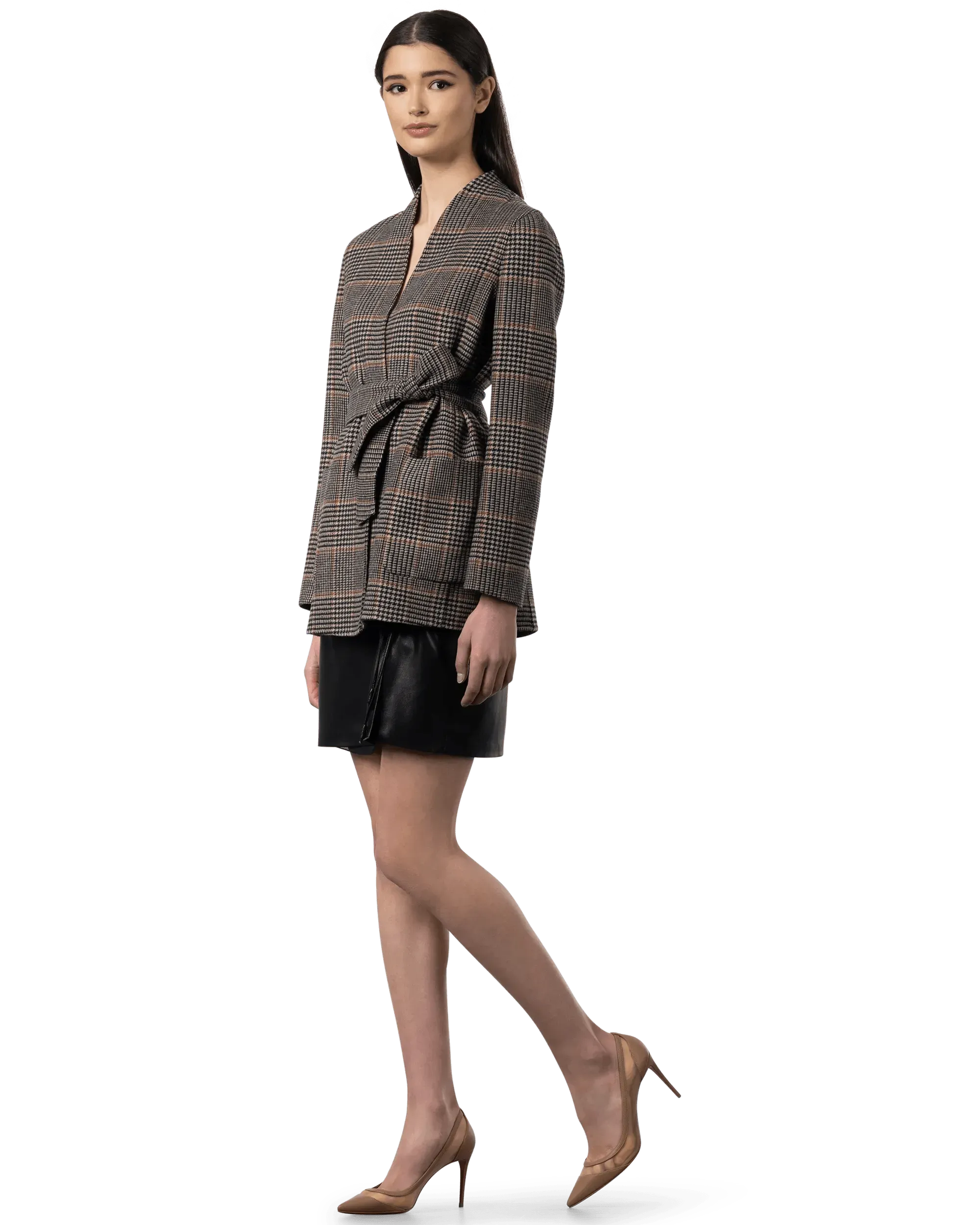 Nuraghe Collarless Belted Jacket - DIHSAN