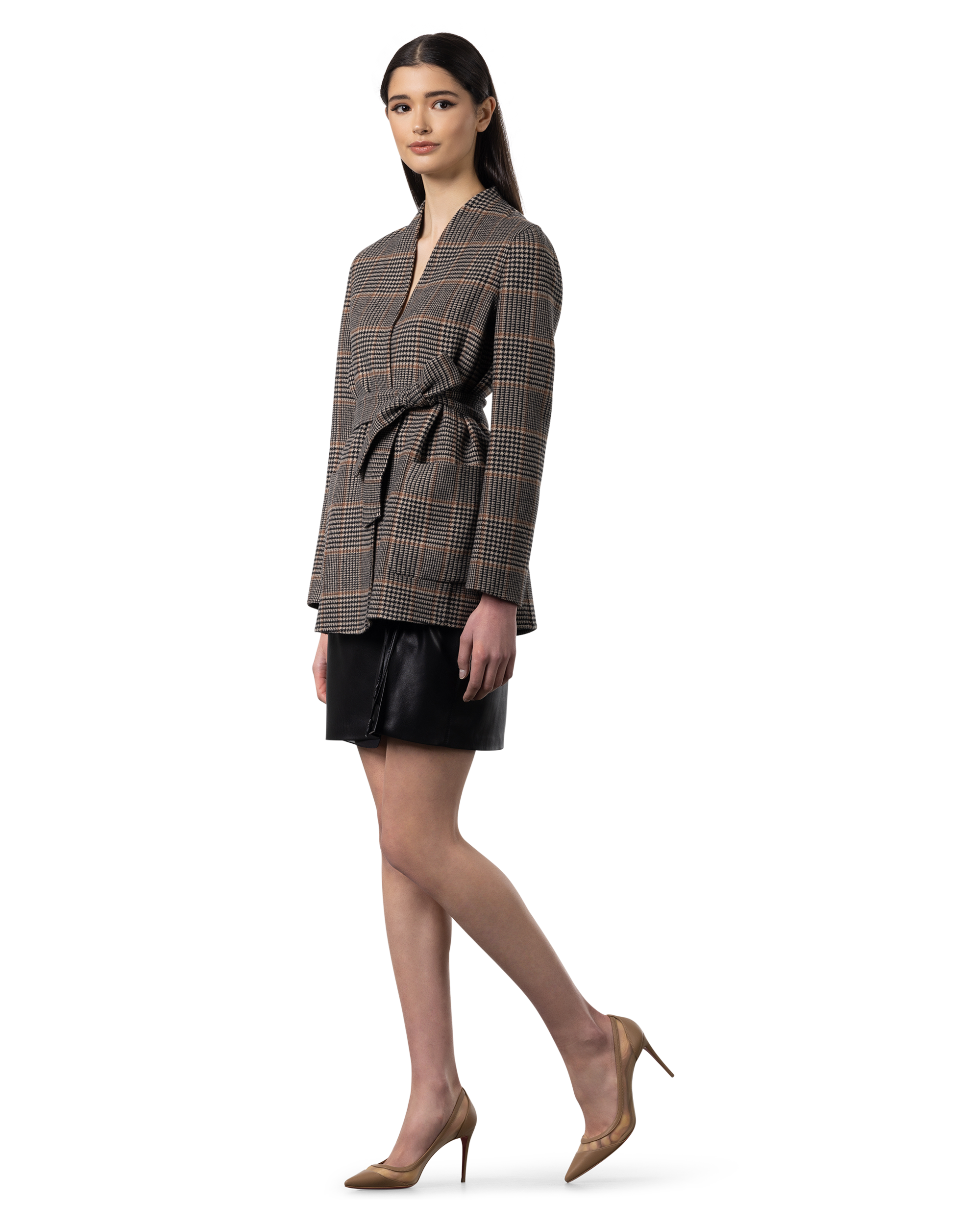 Nuraghe Collarless Belted Jacket