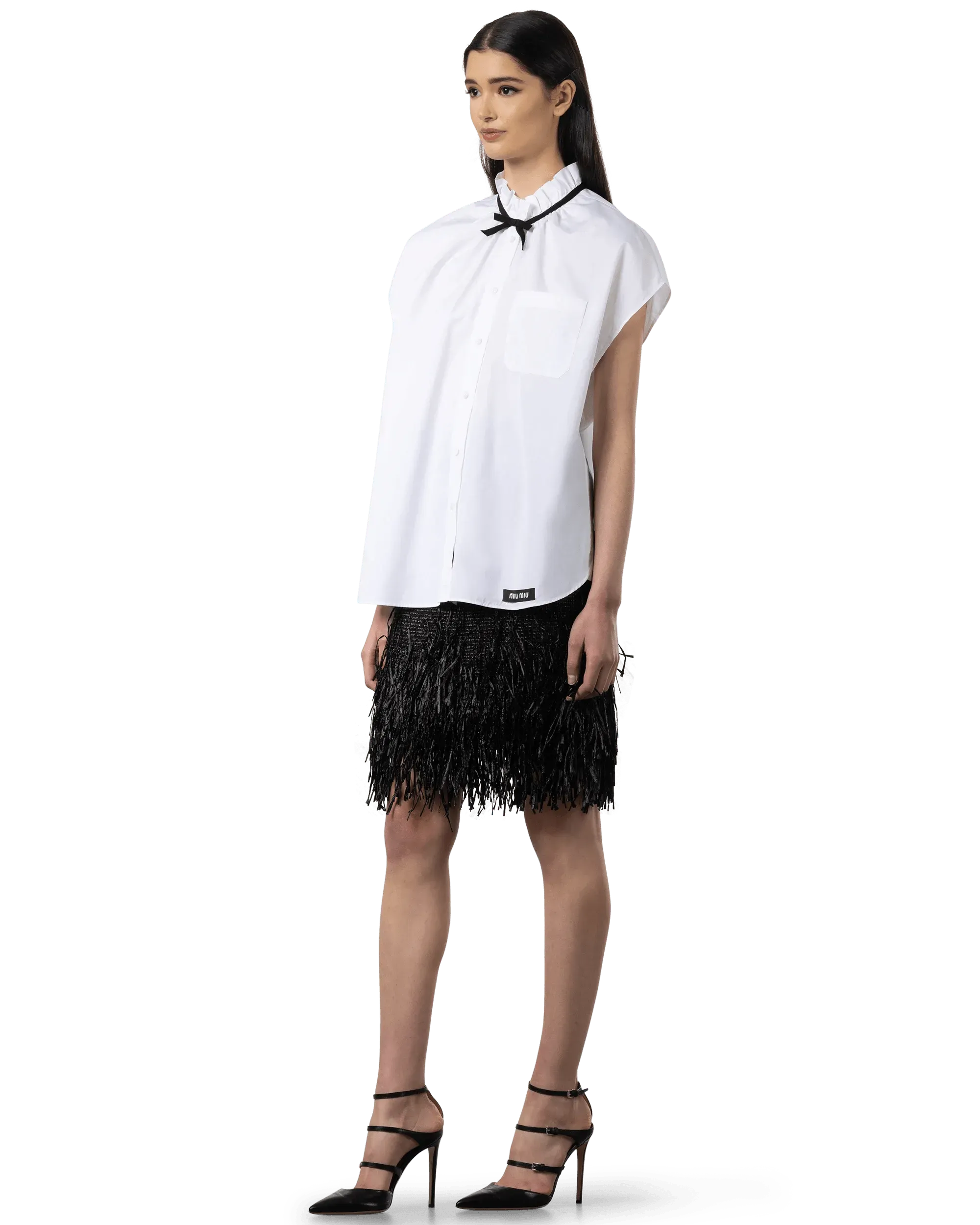 Bow Detail Poplin Shirt - DIHSAN