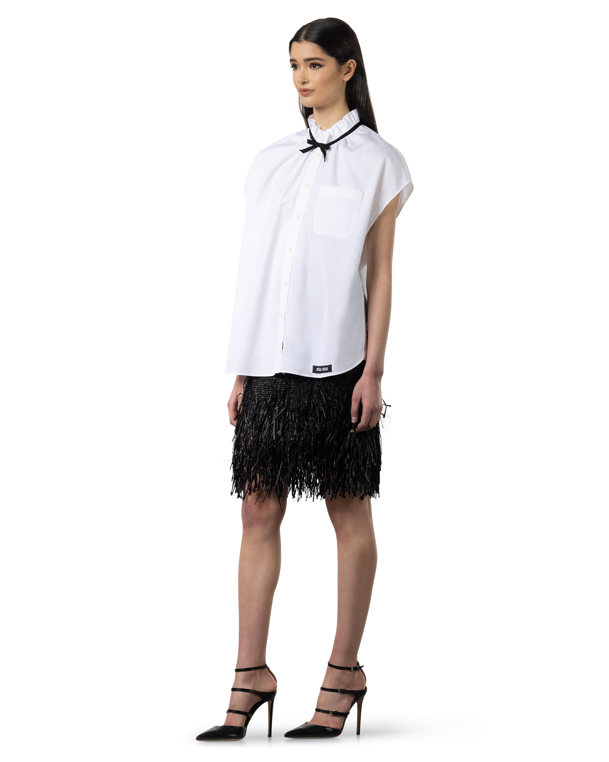 Bow Detail Poplin Shirt