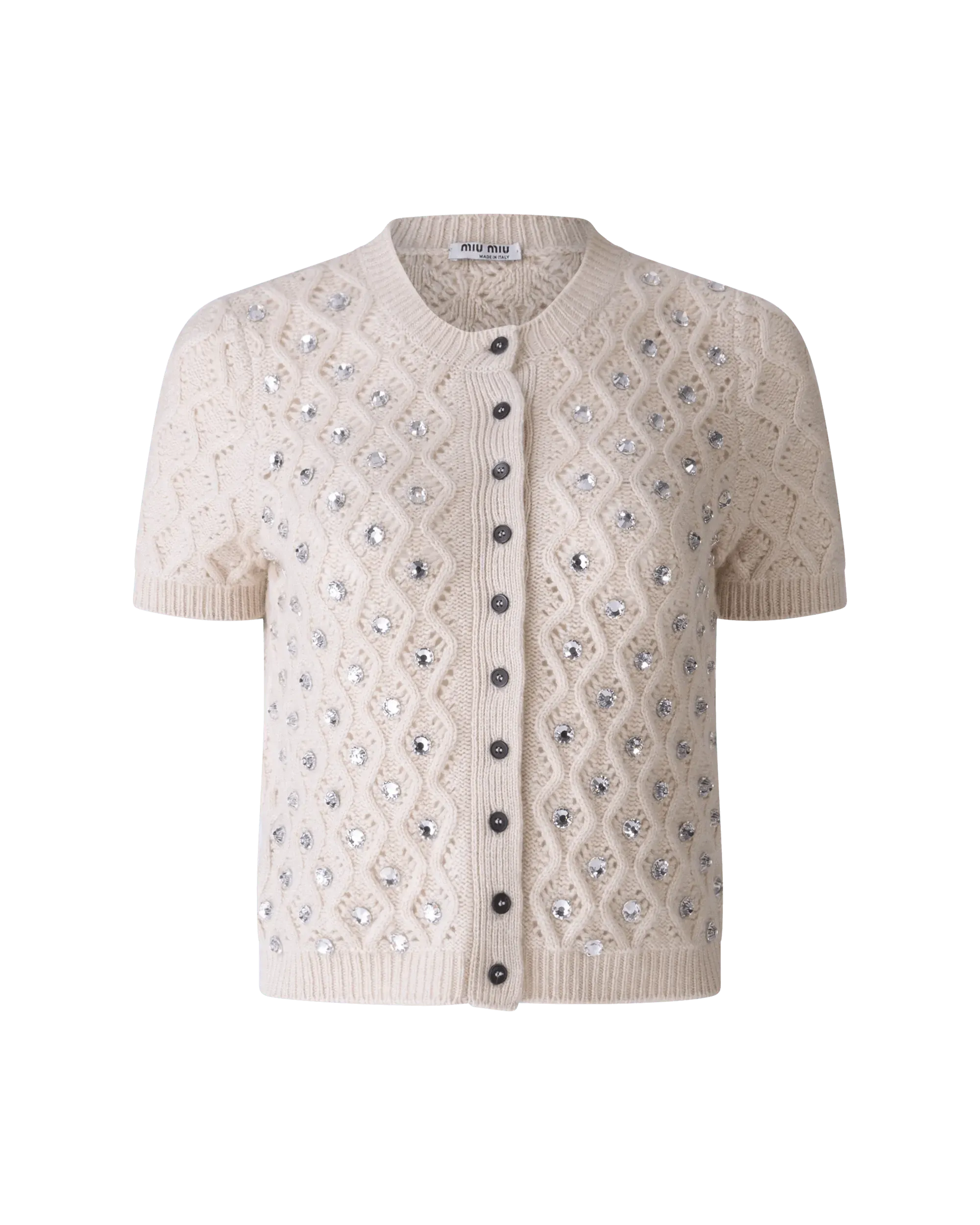 Embroidered Losanghe Cashmere Cardigan - DIHSAN