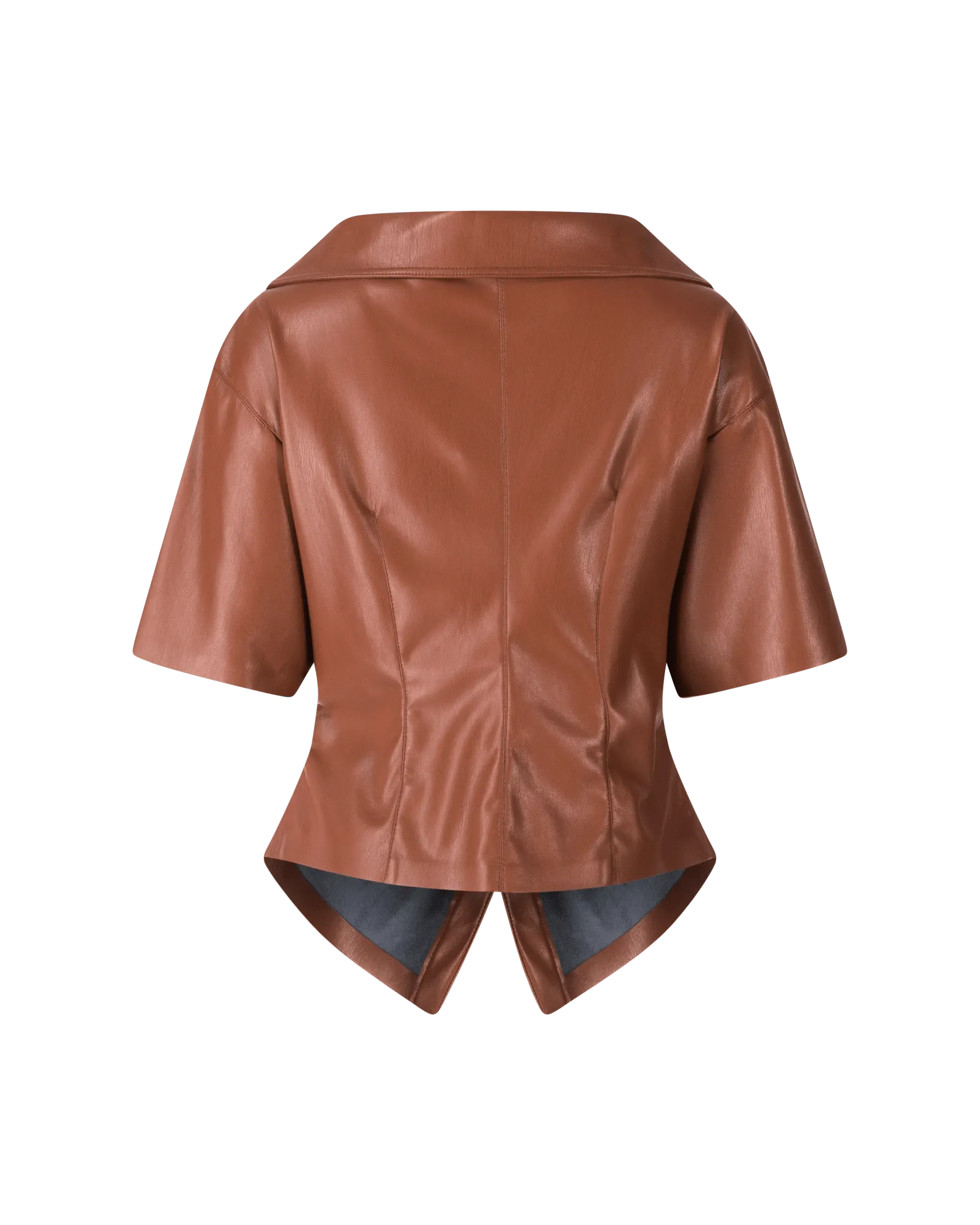 Thora Vegan Leather Twist Top - DIHSAN