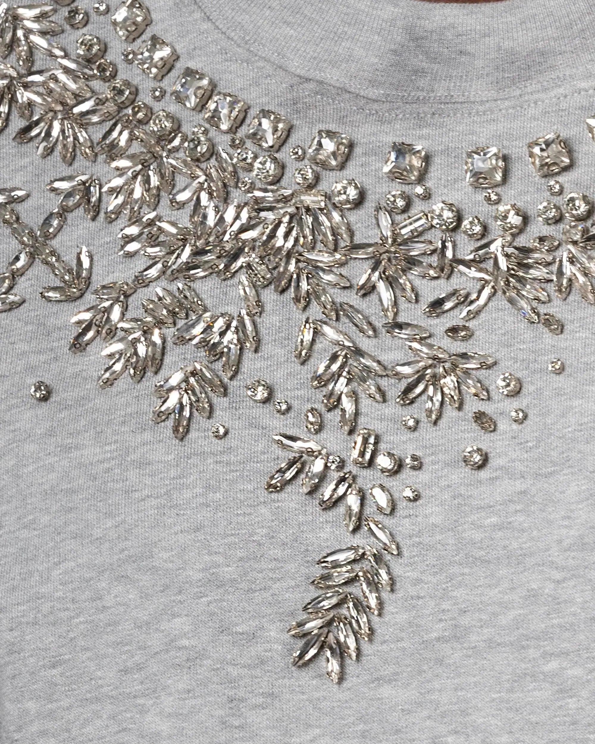 Swarovski Embellished Cropped Sweatshirt - DIHSAN