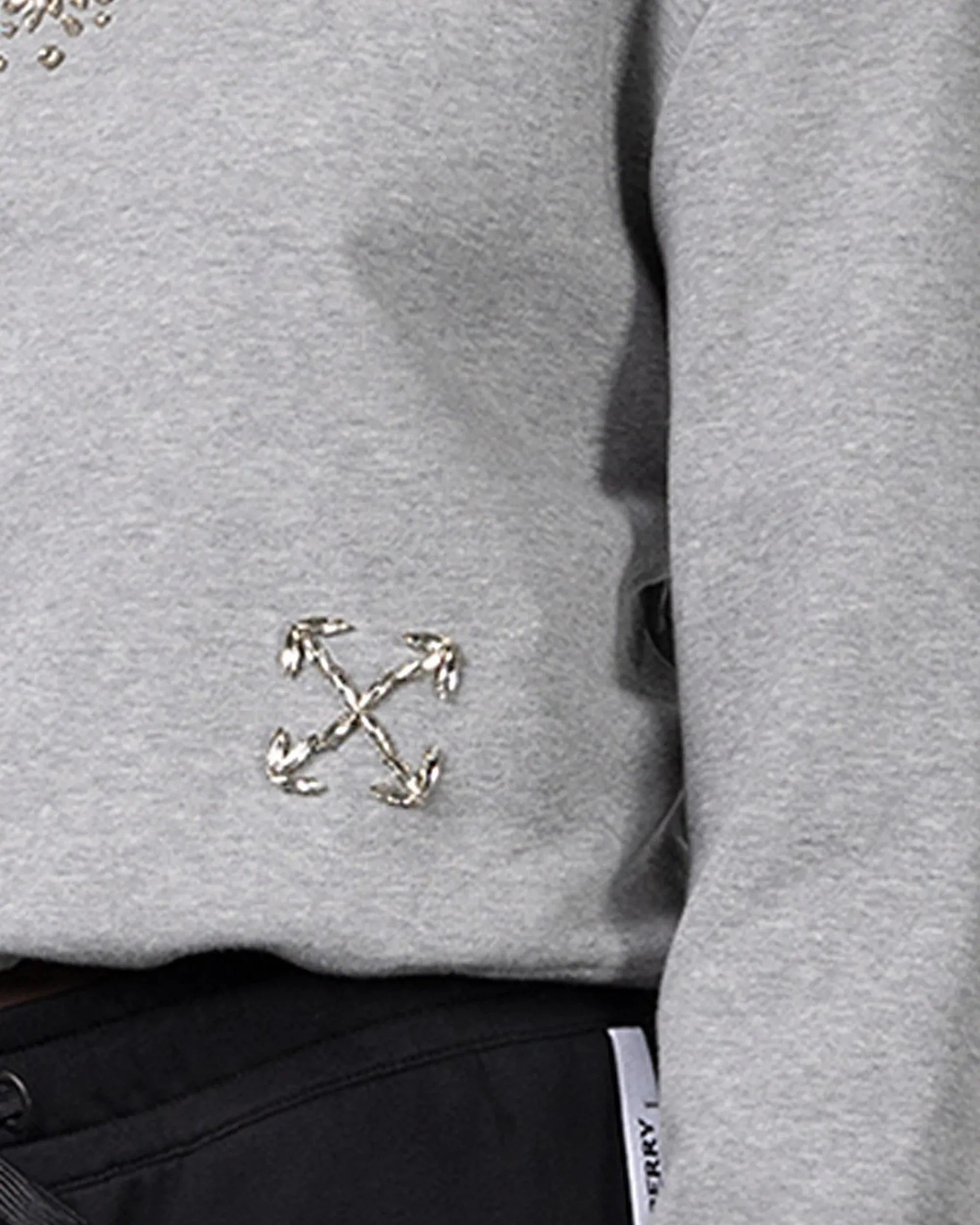 Swarovski Embellished Cropped Sweatshirt - DIHSAN