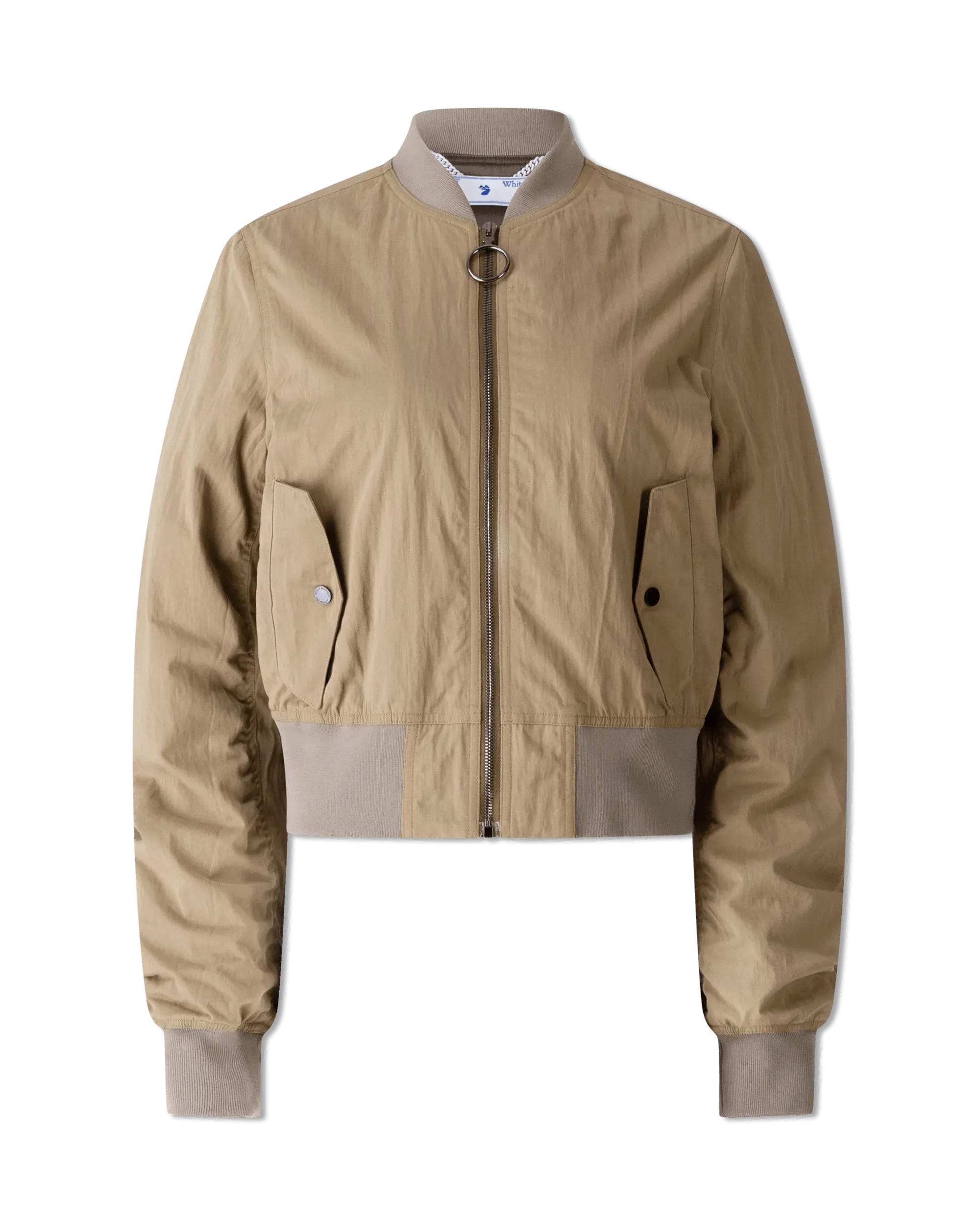 Gabardine Cropped Bomber Jacket - DIHSAN