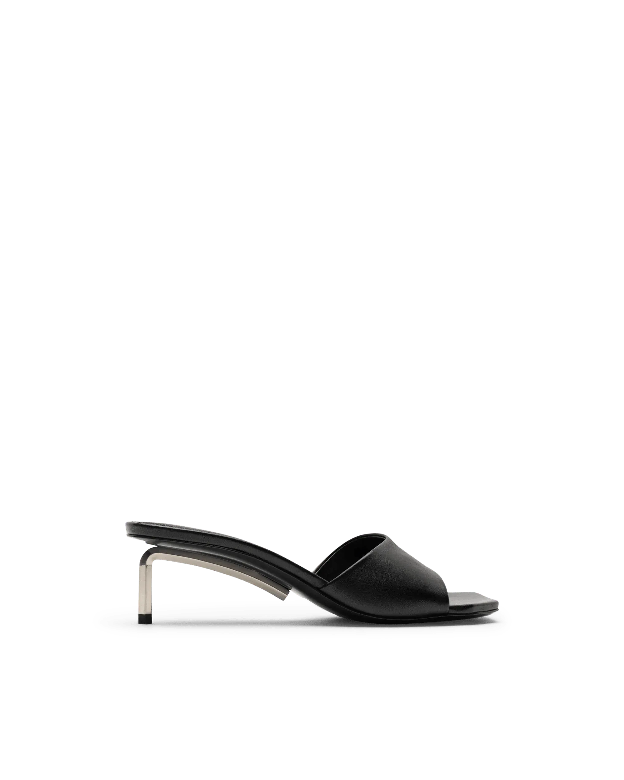 Open Toe Allen Leather Mules - DIHSAN