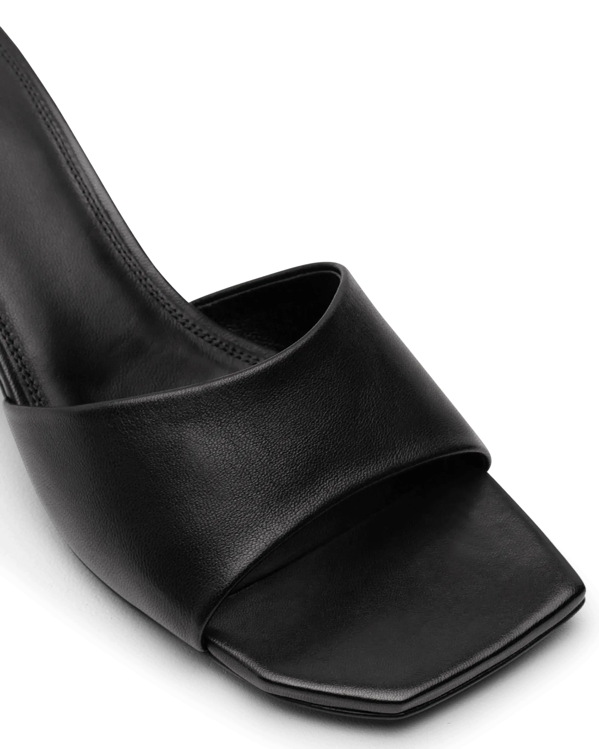 Open Toe Allen Leather Mules - DIHSAN