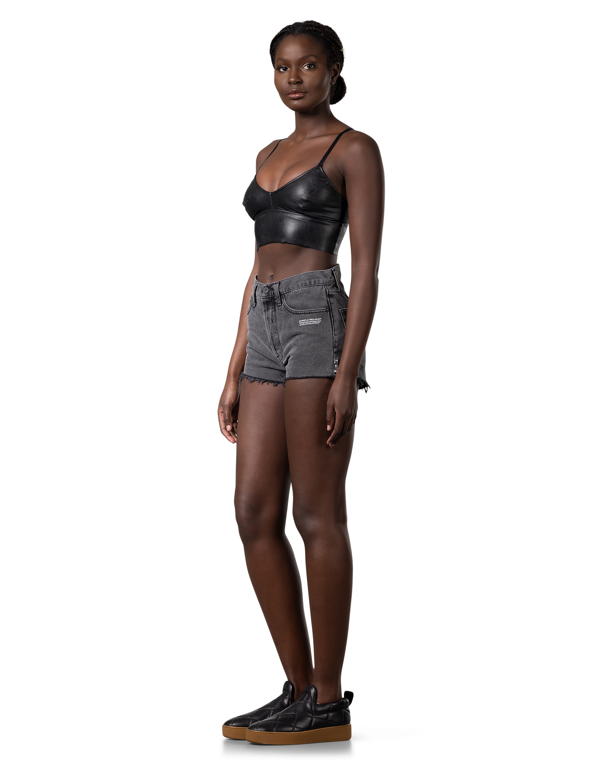 Stonewashed Denim Shorts