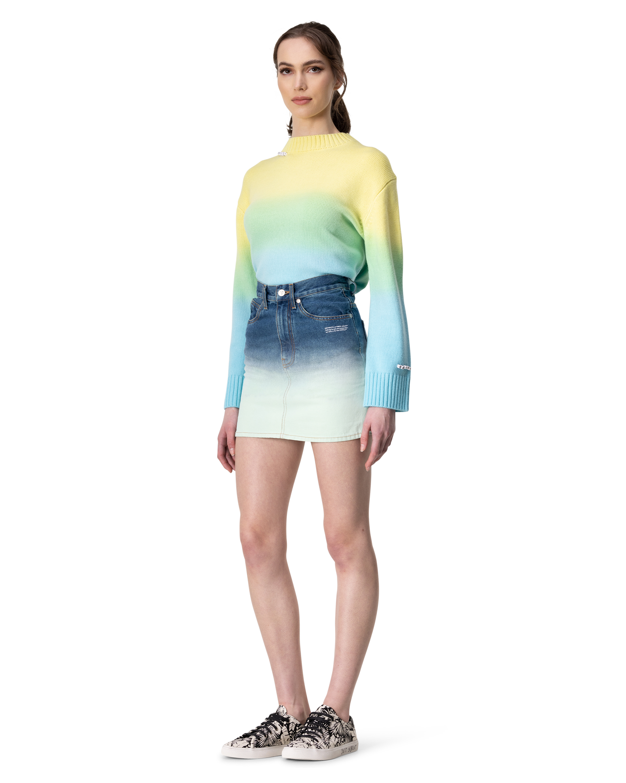 Ombre Denim Mini Skirt