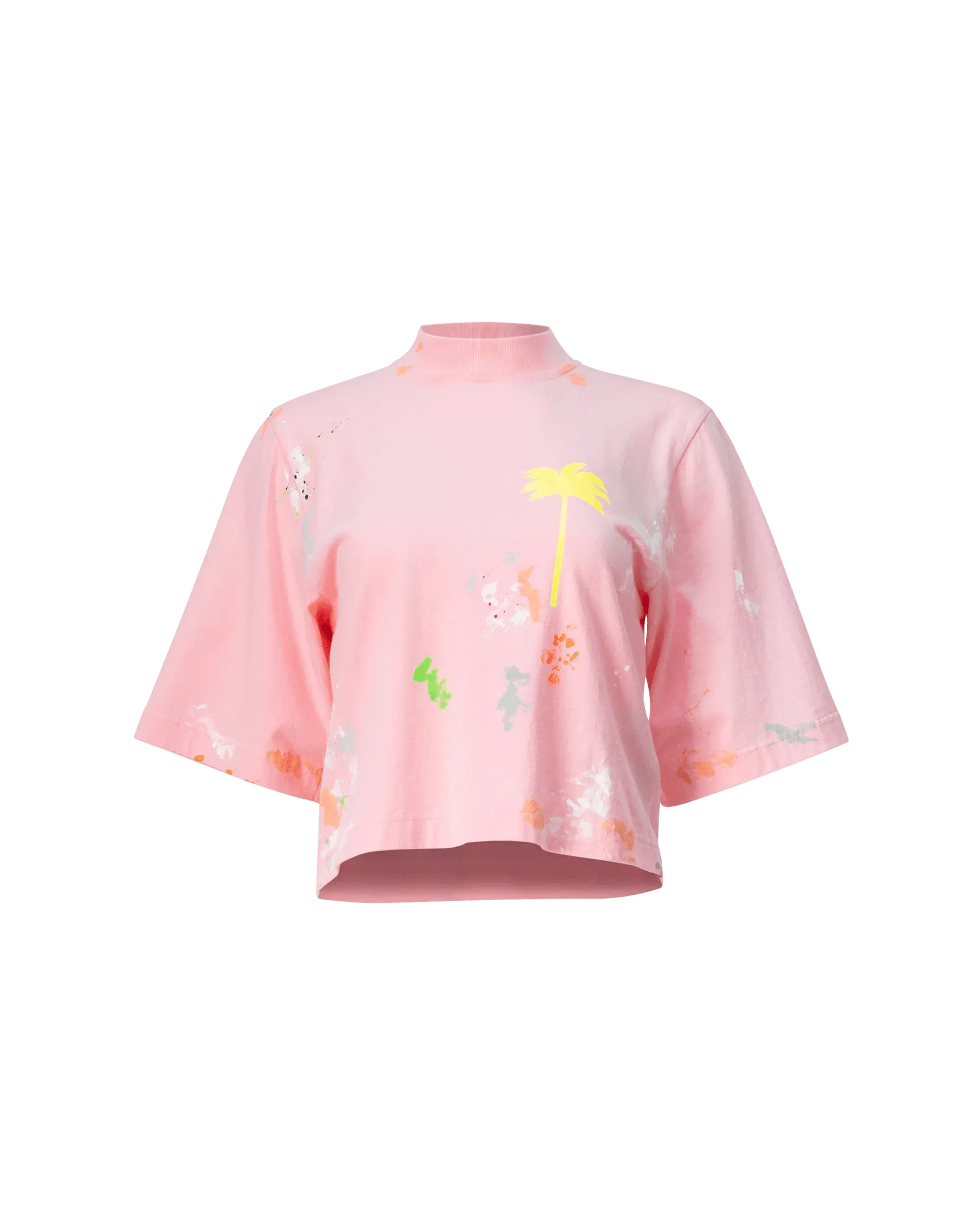 Splatter Painted Cropped T-Shirt - DIHSAN