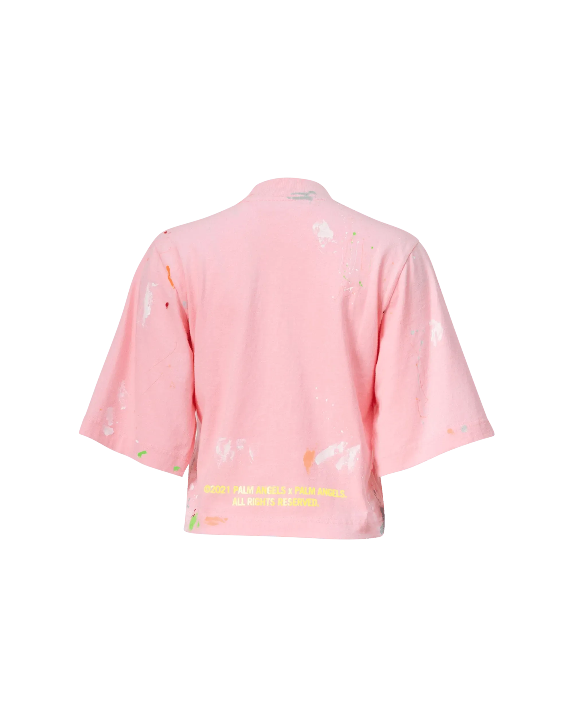 Splatter Painted Cropped T-Shirt - DIHSAN