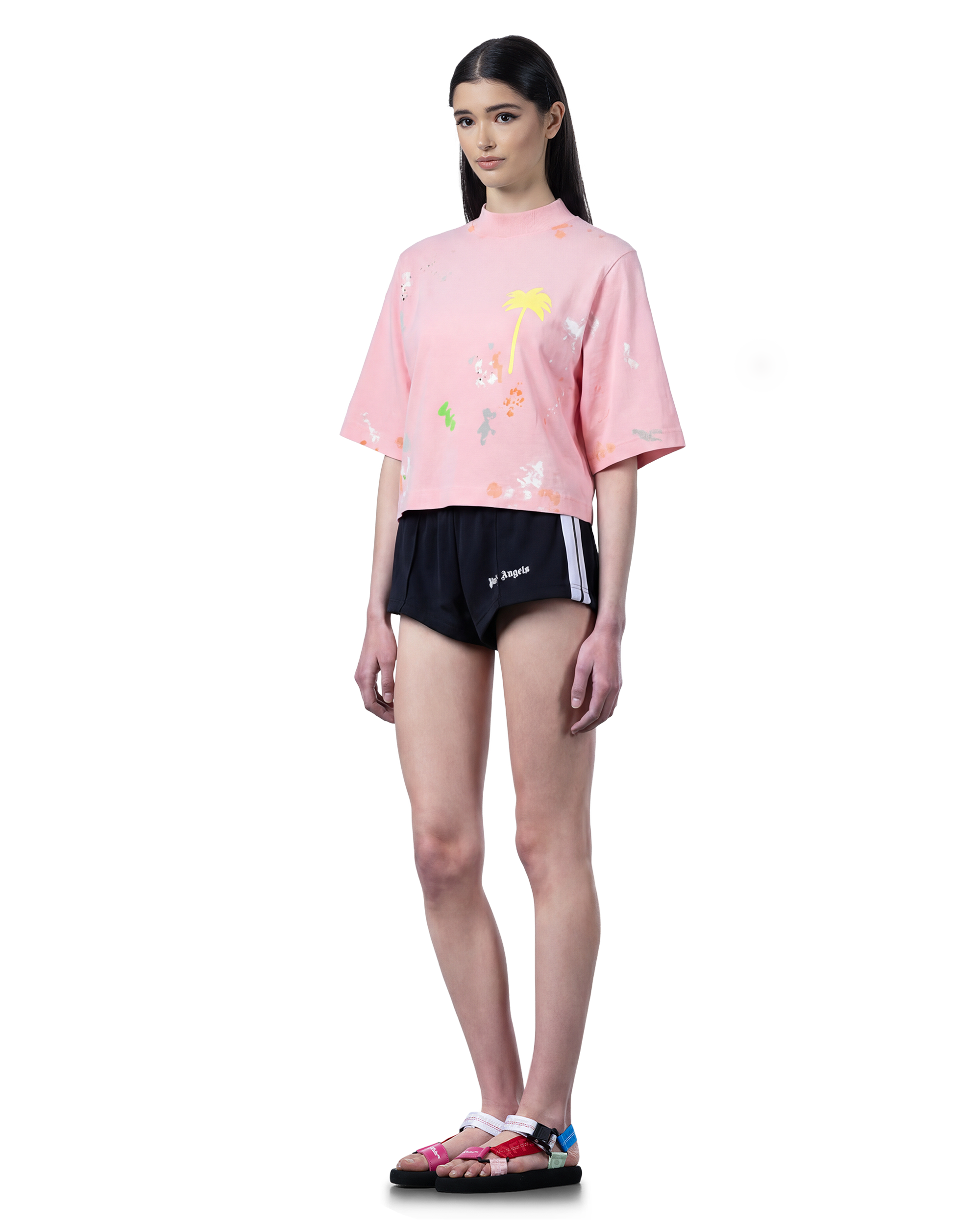 Splatter Painted Cropped T-Shirt