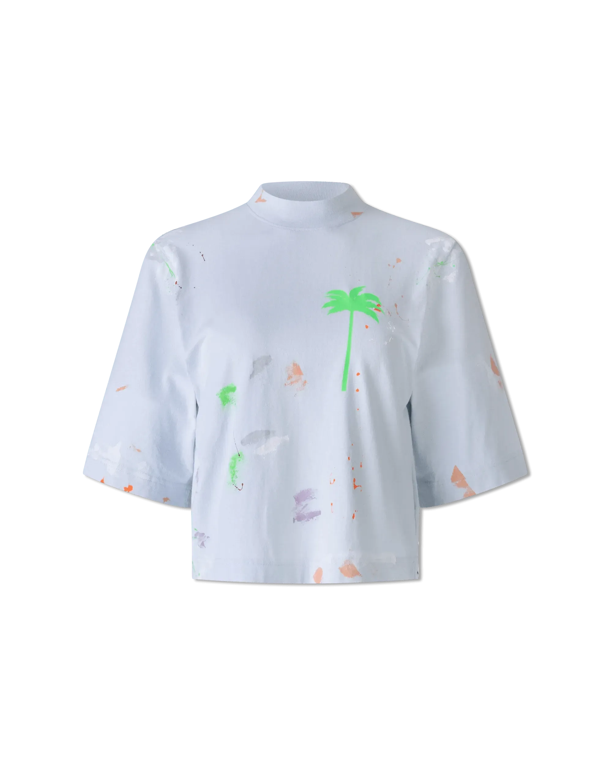 Splatter Painted Cropped T-Shirt - DIHSAN