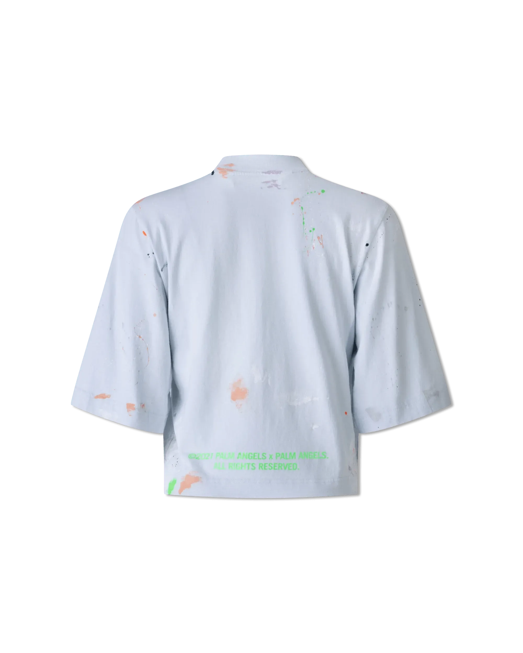 Splatter Painted Cropped T-Shirt - DIHSAN