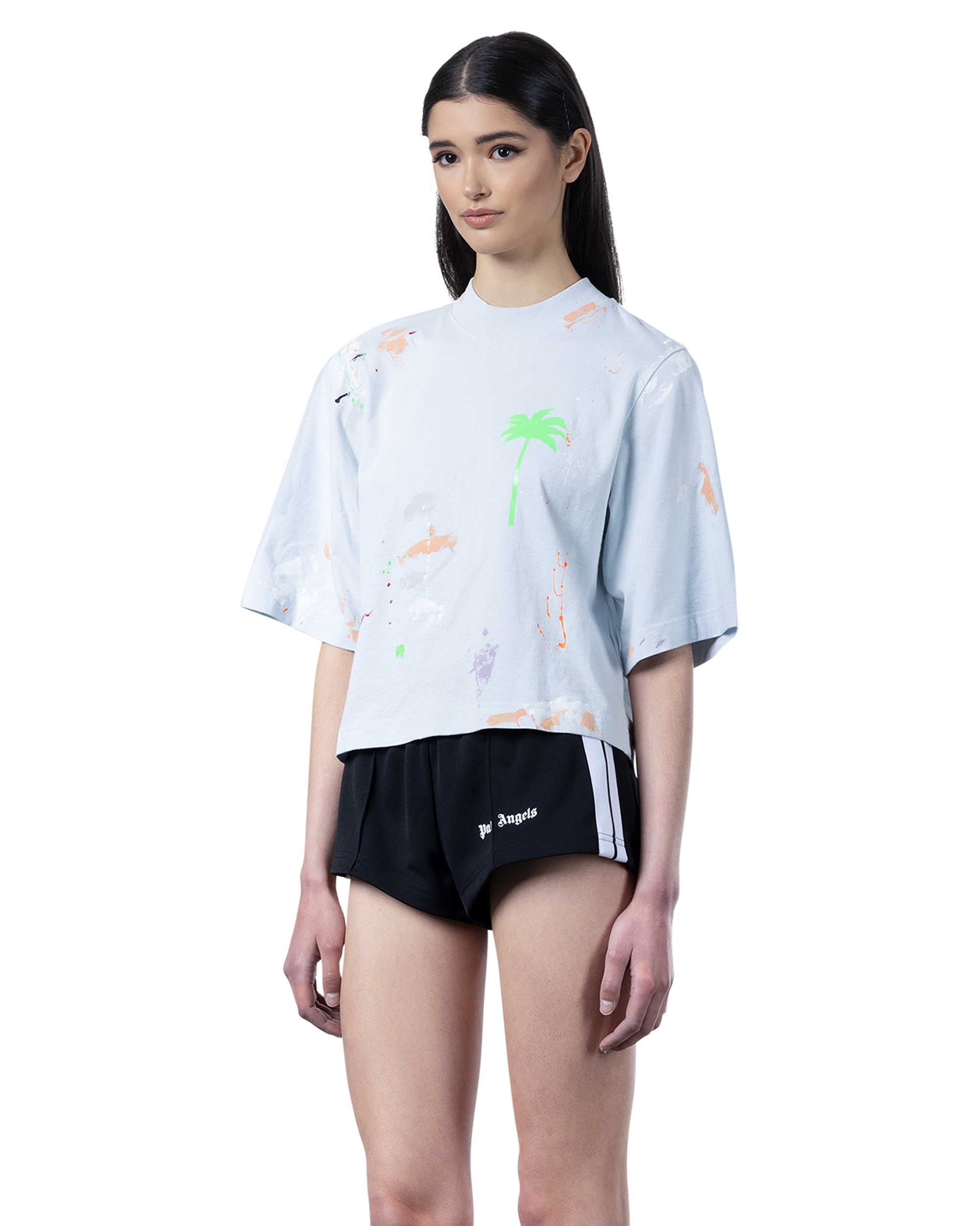 Splatter Painted Cropped T-Shirt