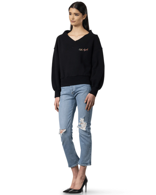 Miami Logo Off-Shoulder Sweatshirt