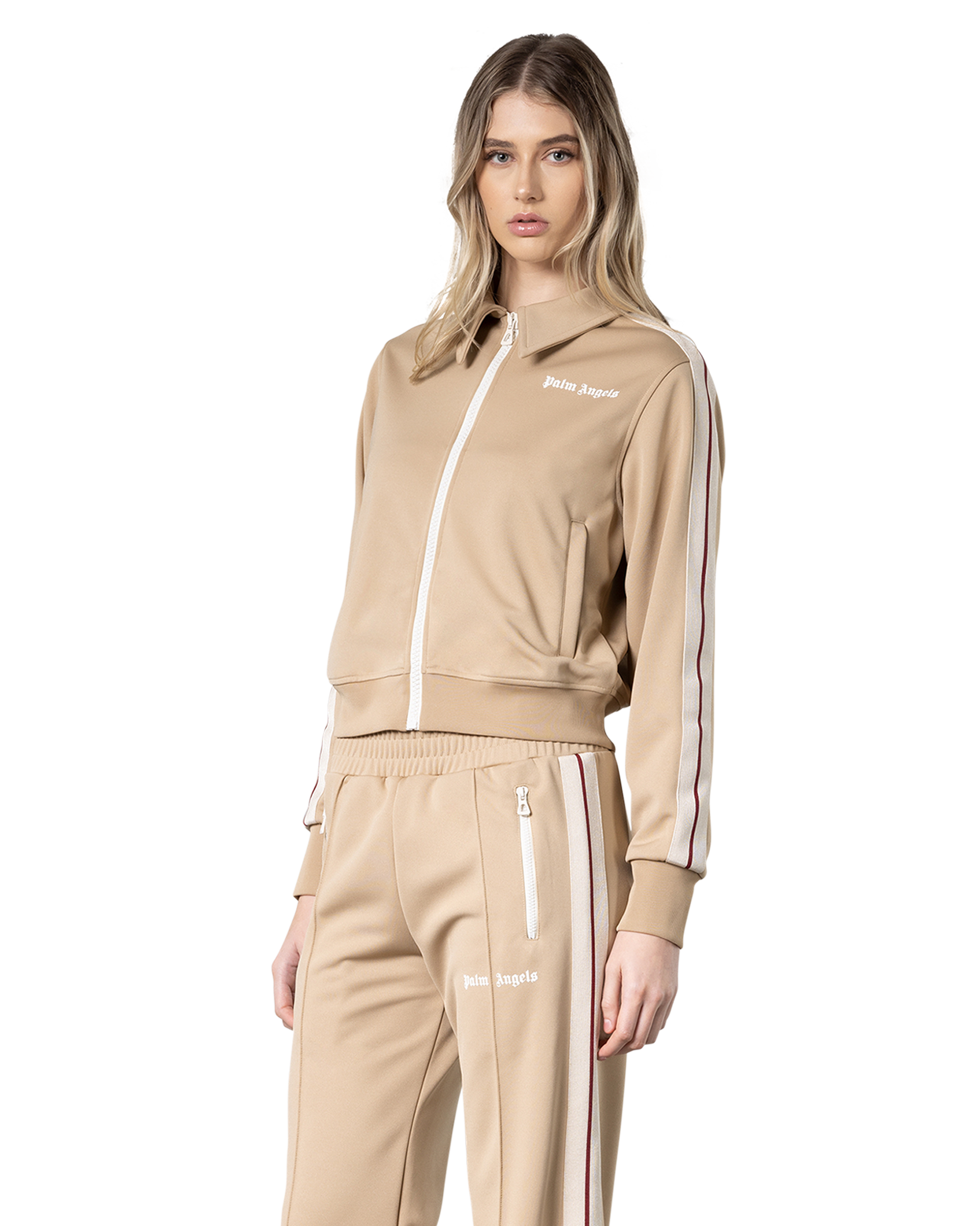 Side Striped Collared Track Jacket