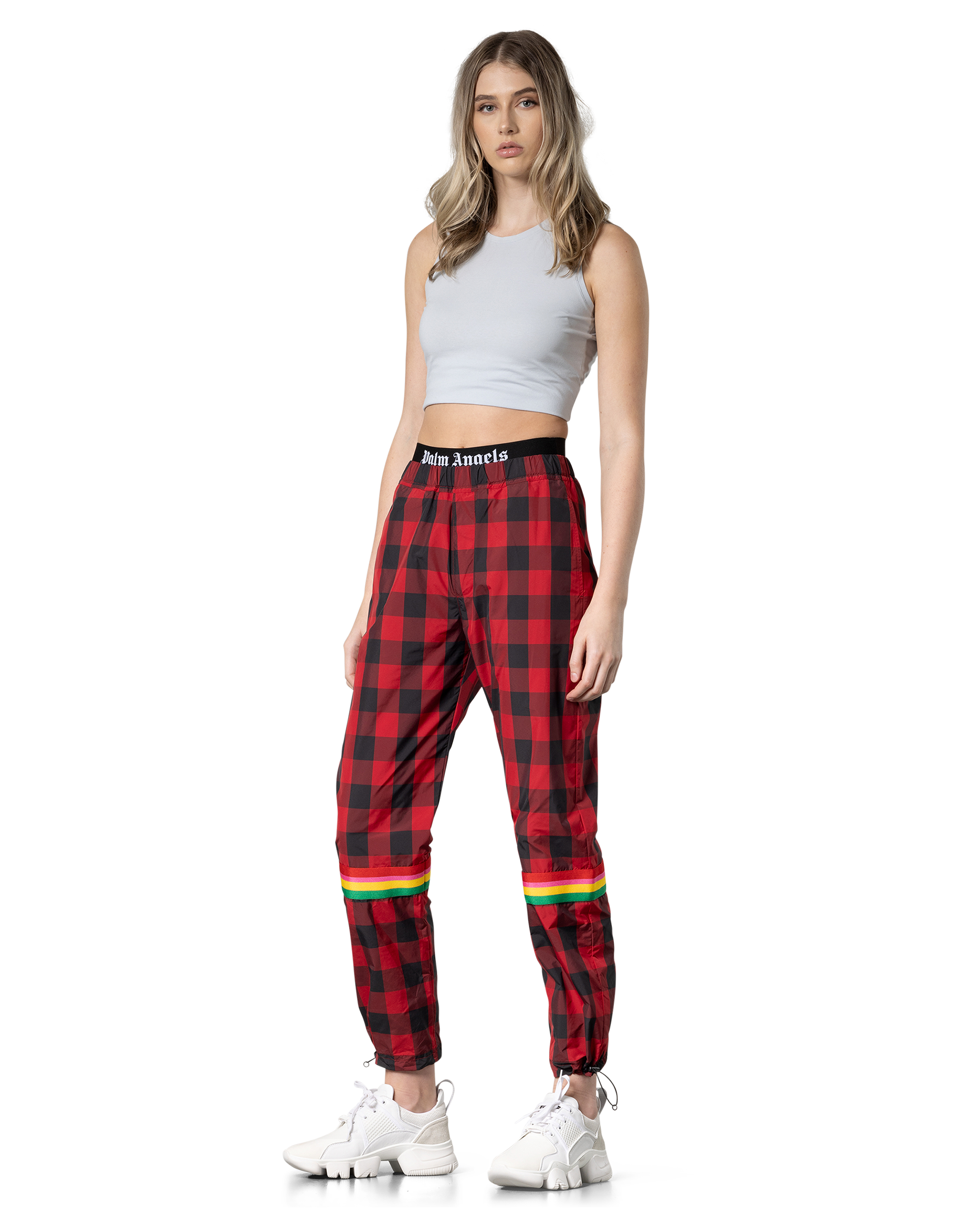 Plaid Nylon Track Pants